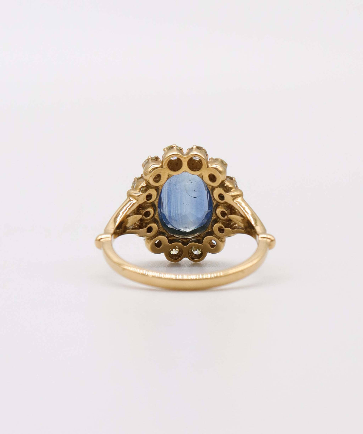 Luxury Promise Oval Sapphire & Diamond Ring in 14k AVNC008