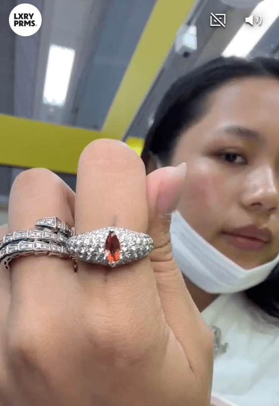 Luxury Promise Padparadscha Sapphire Diamond Ring in 18KWG / PLP0.372ct / D1.78ct 3657 JJC0859