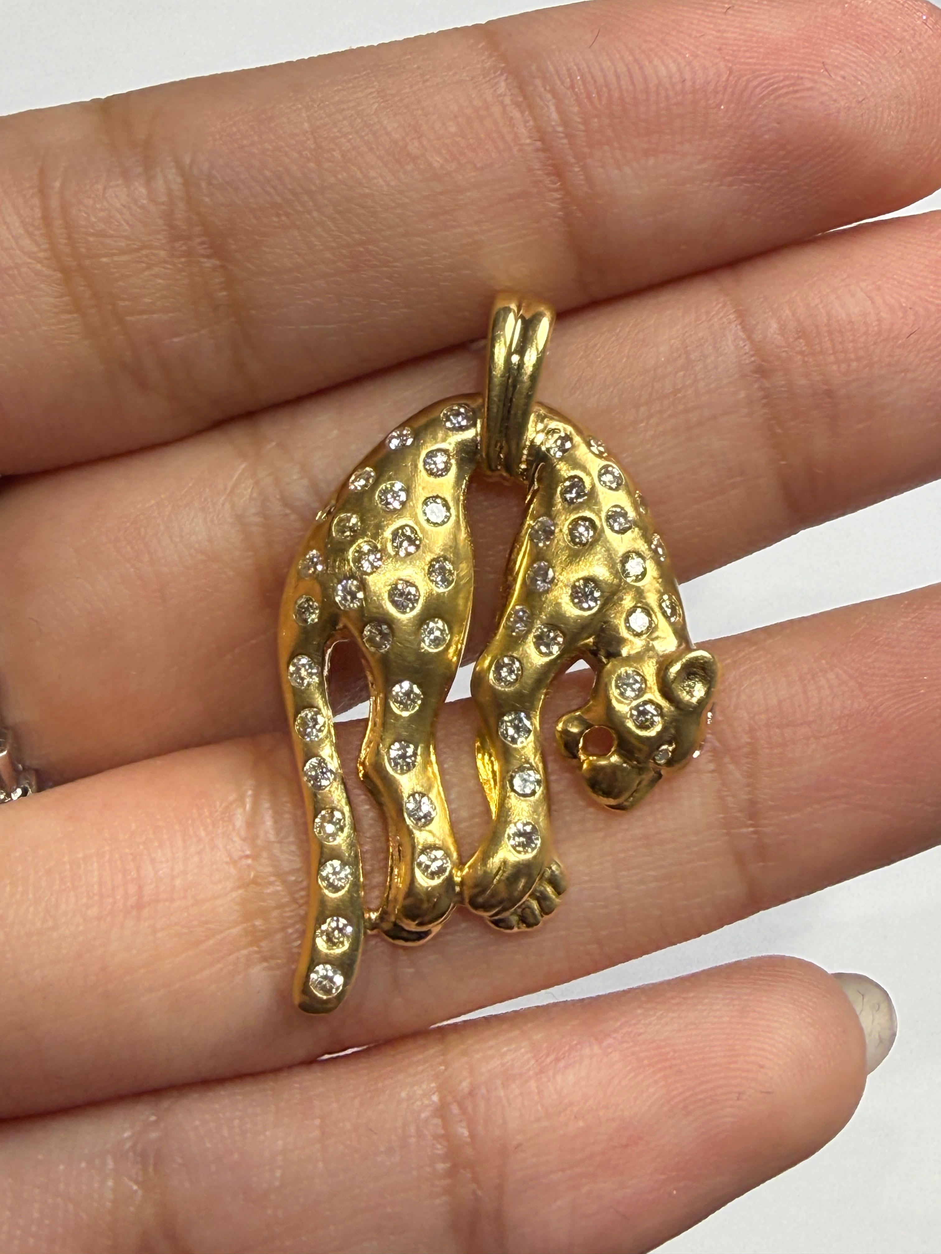 Luxury Promise Panther Pendant with Flush Set Diamonds in 18K 2608 JJC9030