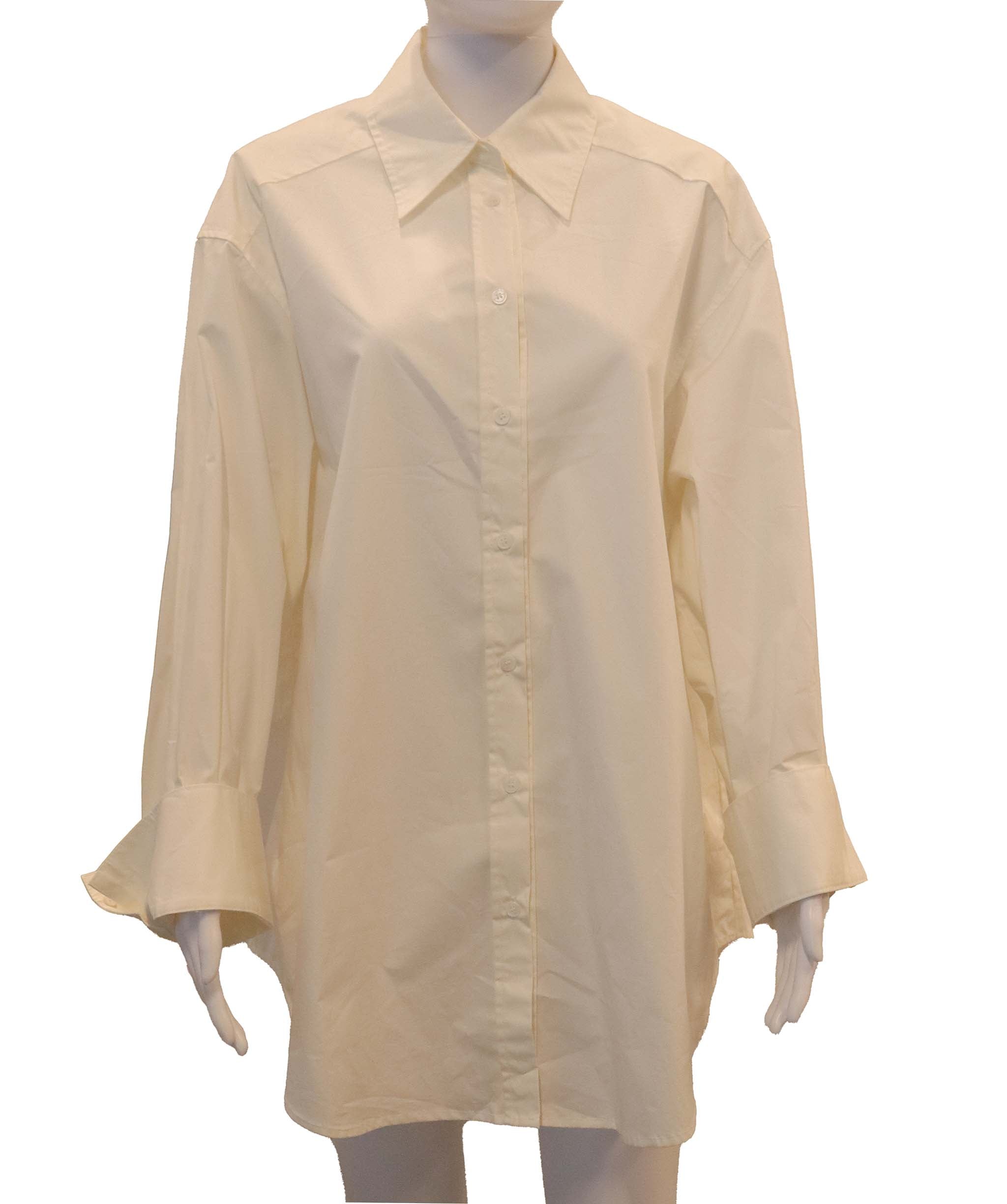 Luxury Promise Paper Moon Oversize Ultra white button-down shirt DXBCS0744