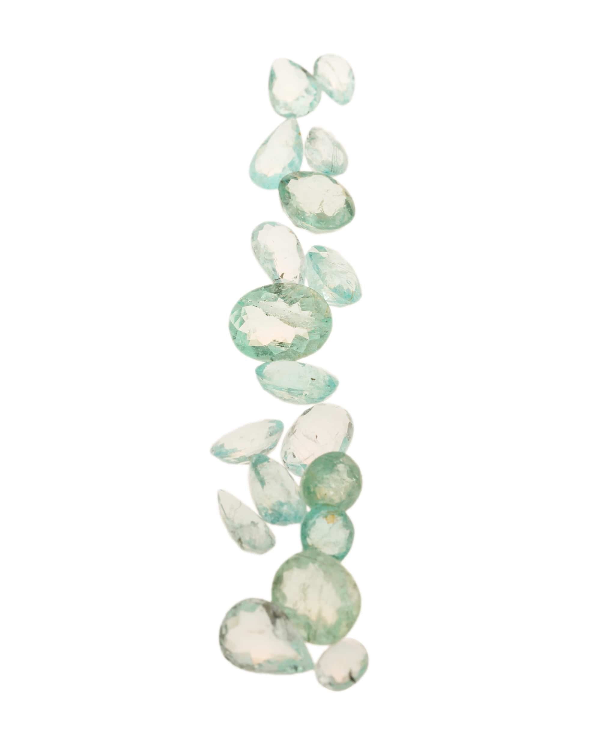 Luxury Promise Paraiba Green 18 Piece Necklace Set 5.51 crt ANC1628