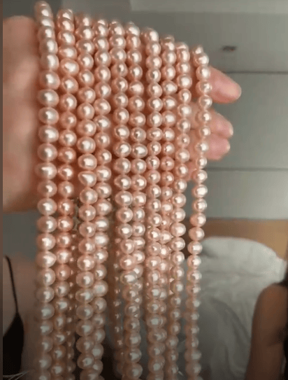 Luxury Promise Peach Gold Pearls Freshwater Cultured DXBCS2895