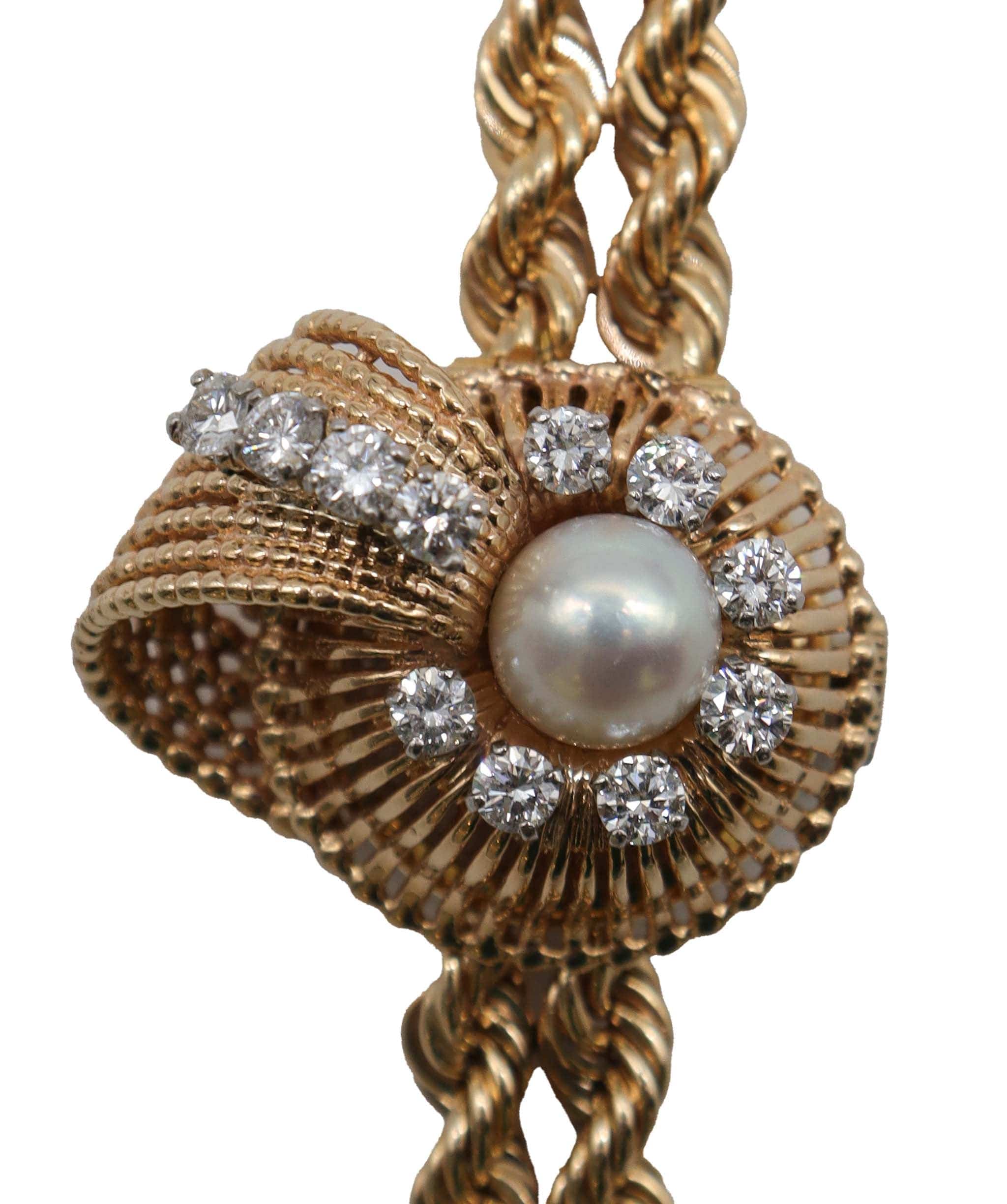 Luxury Promise Pearl Diamond Yellow Gold Watch DX0947 DXBS2505