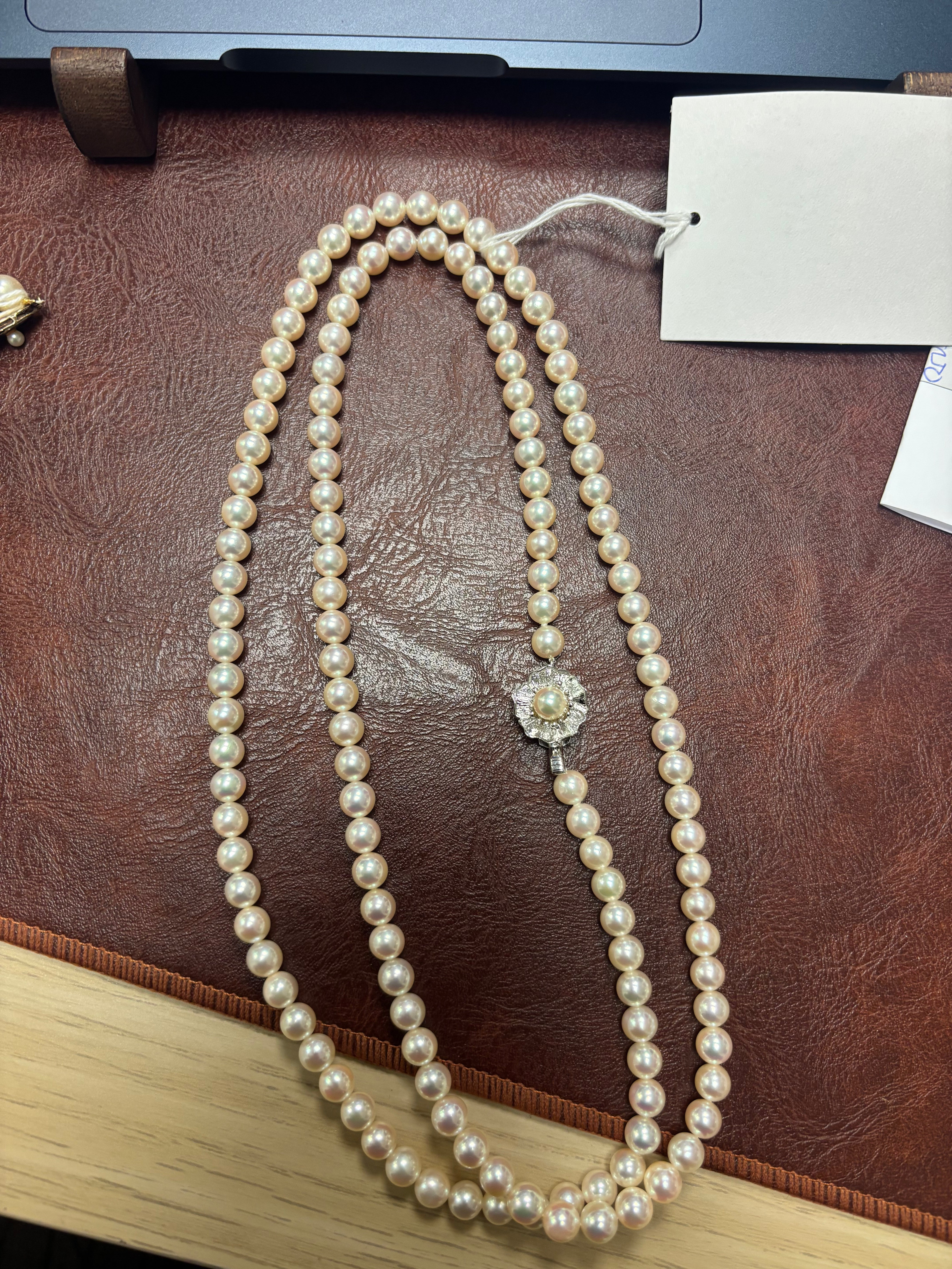 Luxury Promise Pearl String Necklace, P(6.0~6.5mm), SV, 49.9g, 31.4inch C355639