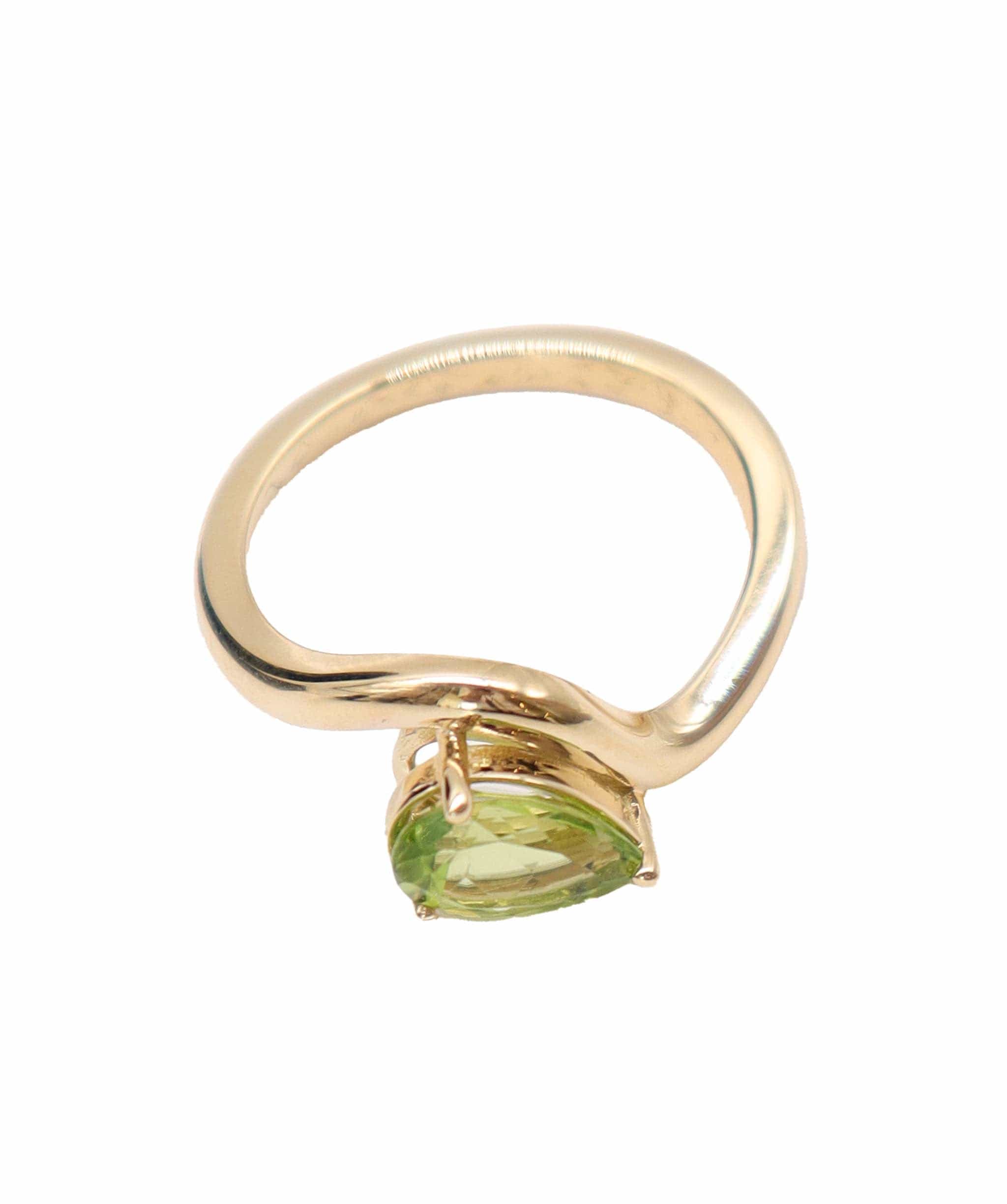 Luxury Promise Peridot and 18k Yellow Gold Custom Stacking Ring DXBD0370