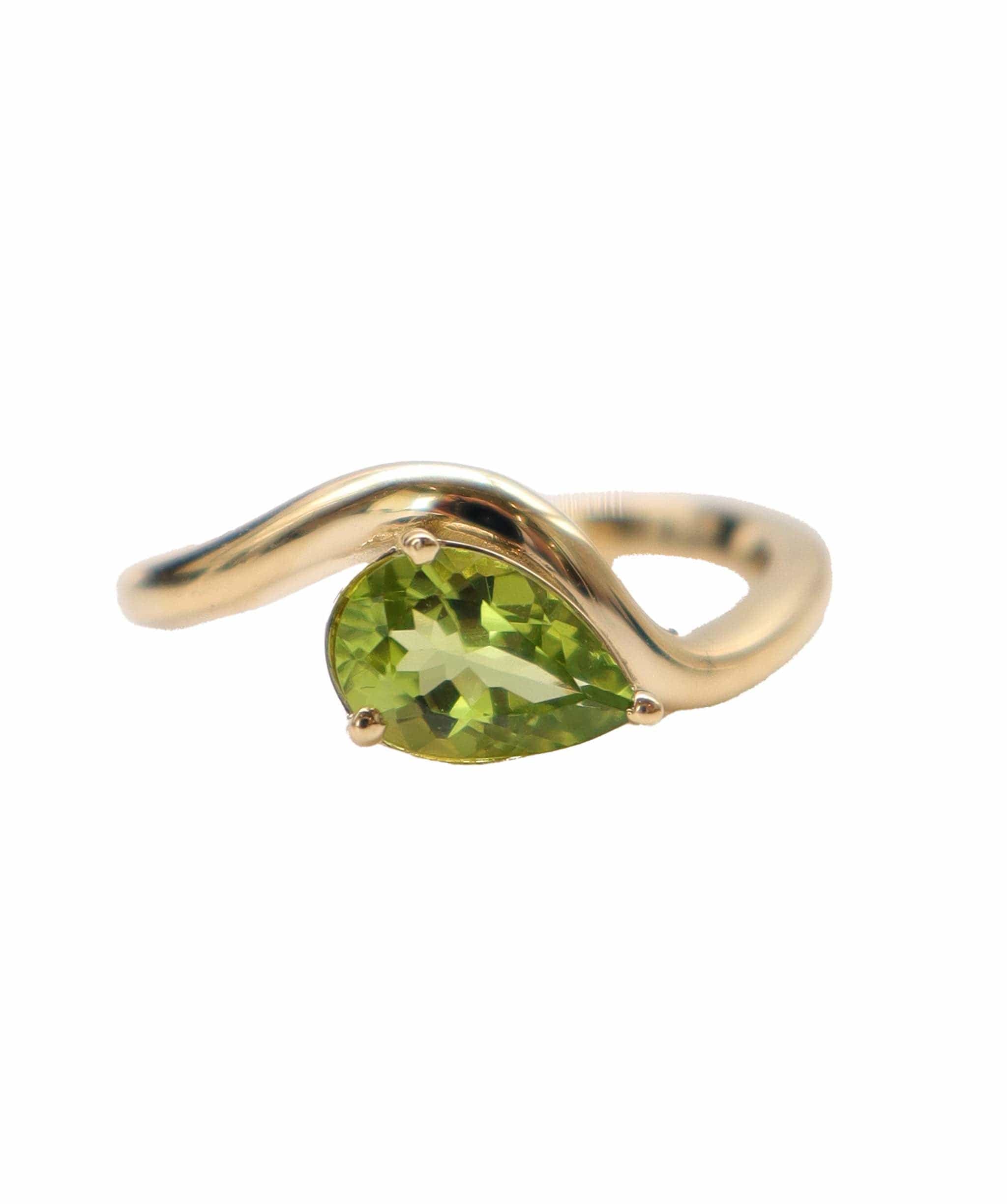 Luxury Promise Peridot and 18k Yellow Gold Custom Stacking Ring DXBD0509