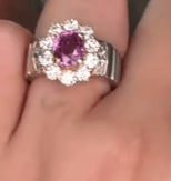 Luxury Promise Pink Sapphire Ring in Pt900/18K - JM1637 JJC0296