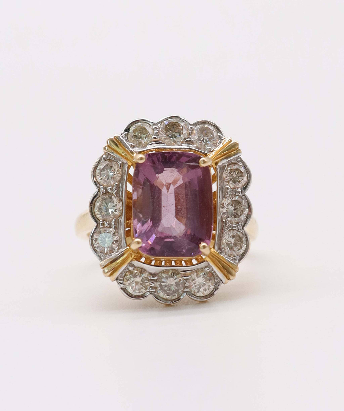 Luxury Promise Pink Spinel & Diamond Ring in 14k AVNC015