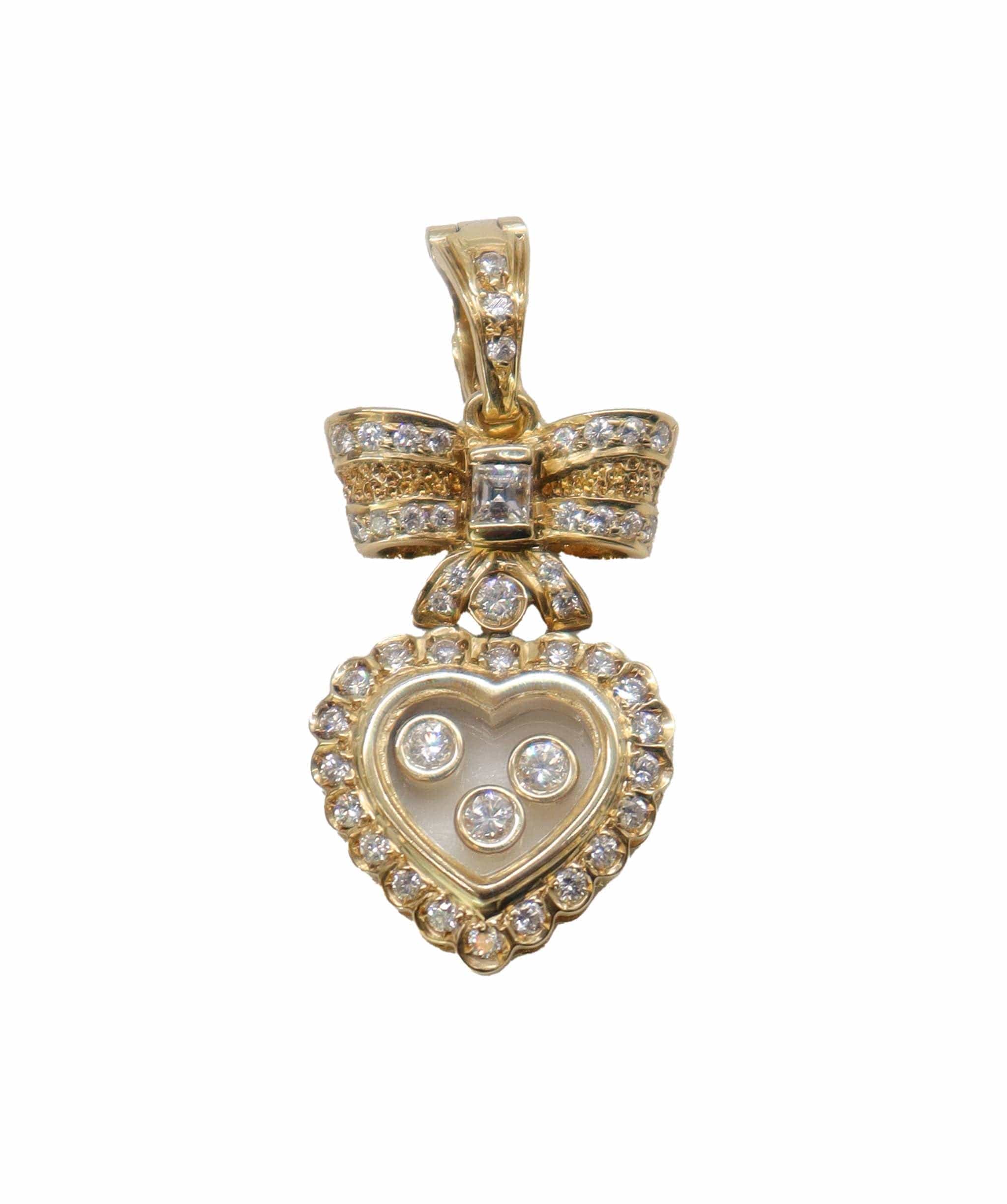 Luxury Promise Ponte Vecchio Diamond 0.47/0.08ct Heart Pendant Top K18 YG Yellow Gold 750 Diamond Pendant Top Ponte Vecchio DXBS4060
