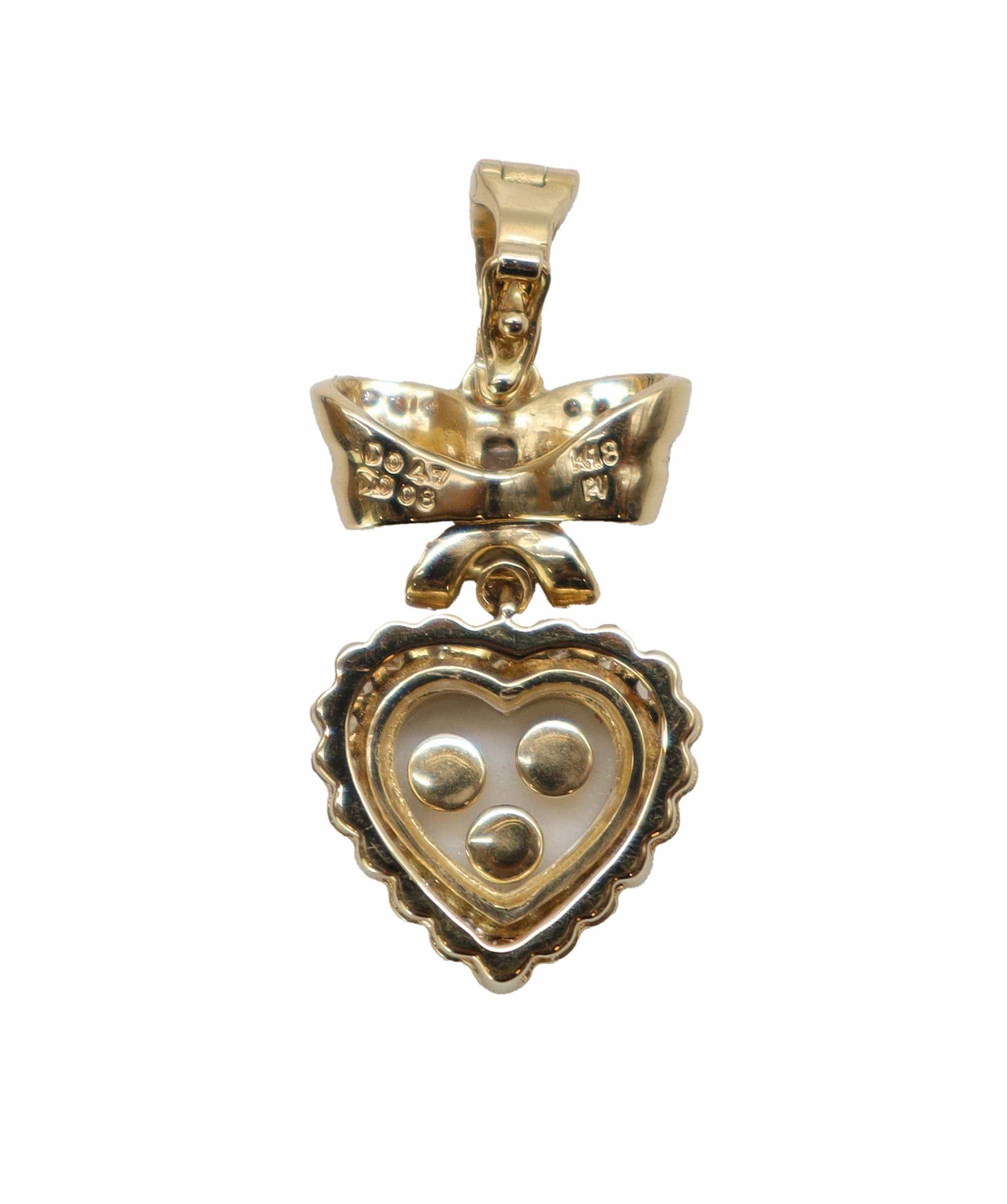 Luxury Promise Ponte Vecchio Diamond 0.47/0.08ct Heart Pendant Top K18 YG Yellow Gold 750 Diamond Pendant Top Ponte Vecchio DXBS4060