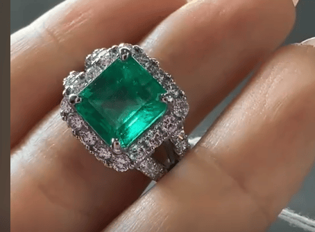 Luxury Promise Pt900 Emerald Ring J0427R5EPZ