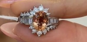 Luxury Promise Pt900 Imperial Topaz Ring 2.055 D0.72 7.8g Mini J1114KKK5Z