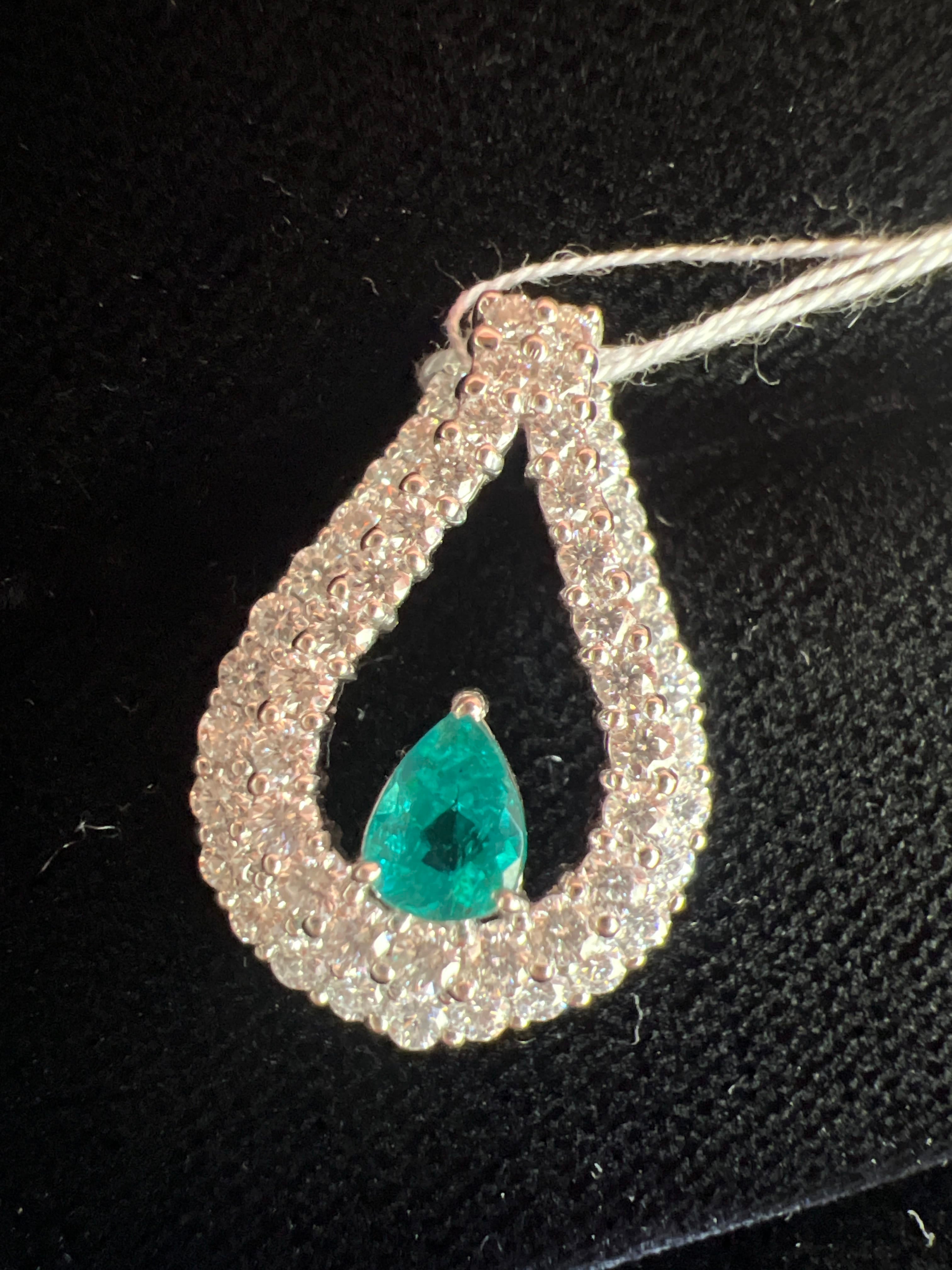 Luxury Promise PT900 PARAIBA TOURMALINE PENDANT TOP PR0.45 DA 0.99 4.4g GIA 24-14389