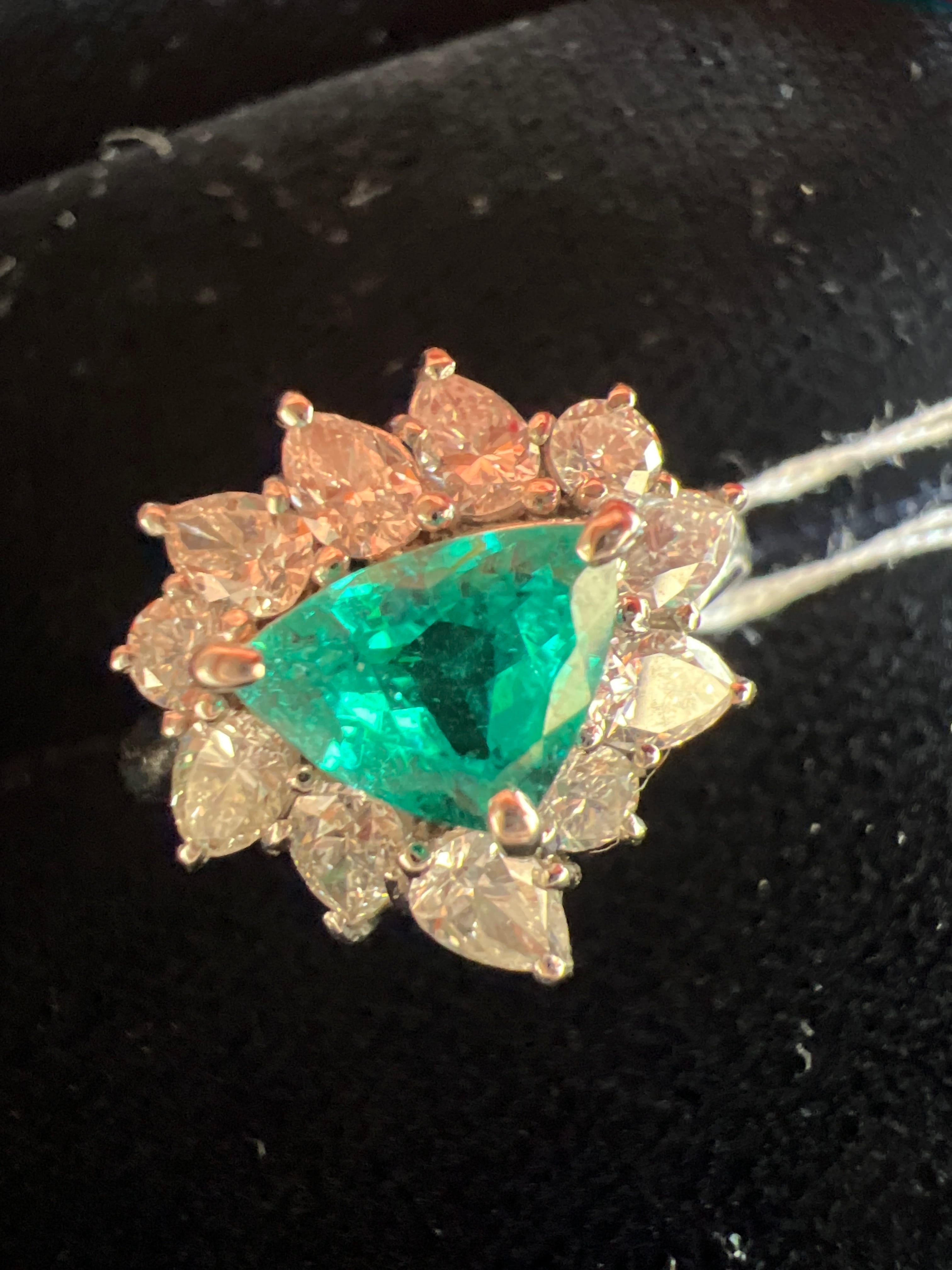 Luxury Promise PT900 PARAIBA TOURMALINE RING PR 1.00 DA 1.08 6.4g 0-126492-1