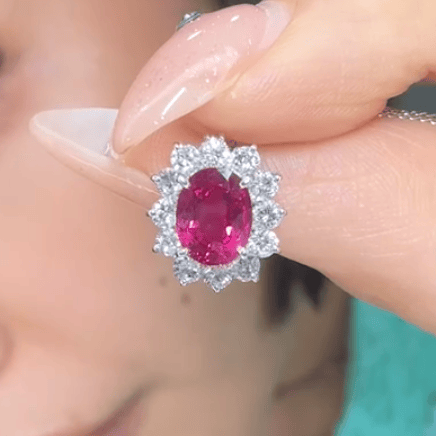 Luxury Promise Pt900/Pt850 Ruby Necklace J0423EZ6GR