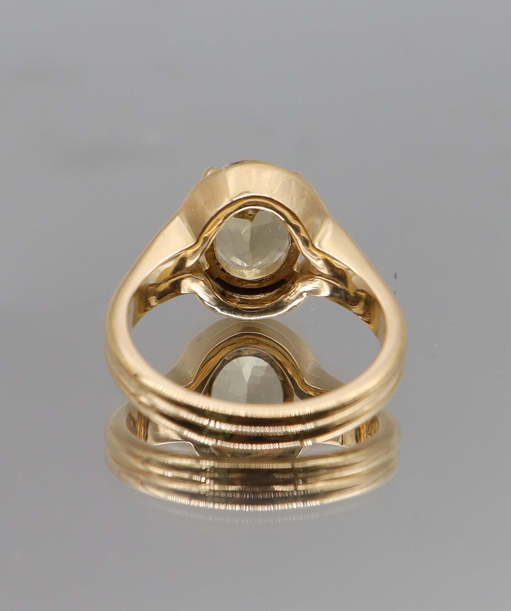 Luxury Promise Rare golden fire 3.03ct Golden Tourmaline Oval Double Shank Ring Size US 8 DXBS5618