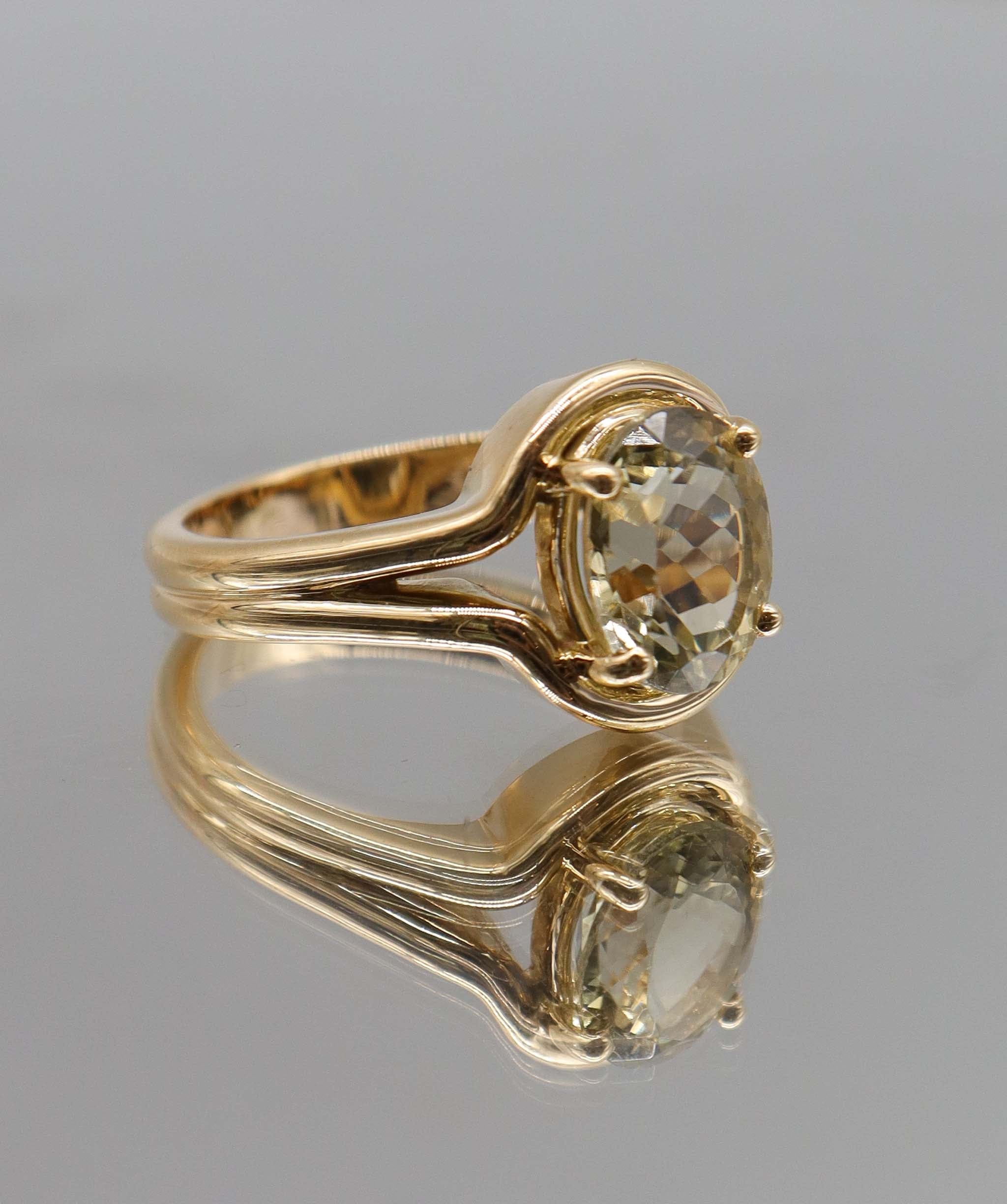 Luxury Promise Rare golden fire 3.03ct Golden Tourmaline Oval Double Shank Ring Size US 8 DXBS5618