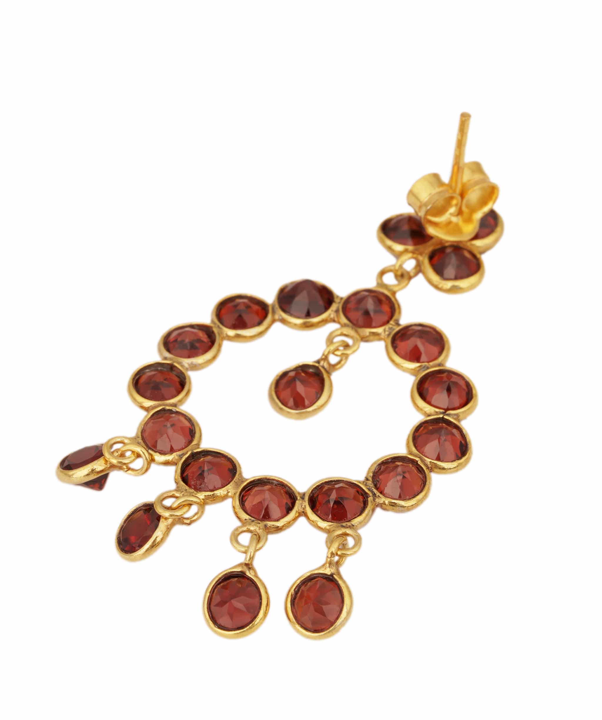 Luxury Promise Red Garnet Dangle Earrings ANC1764