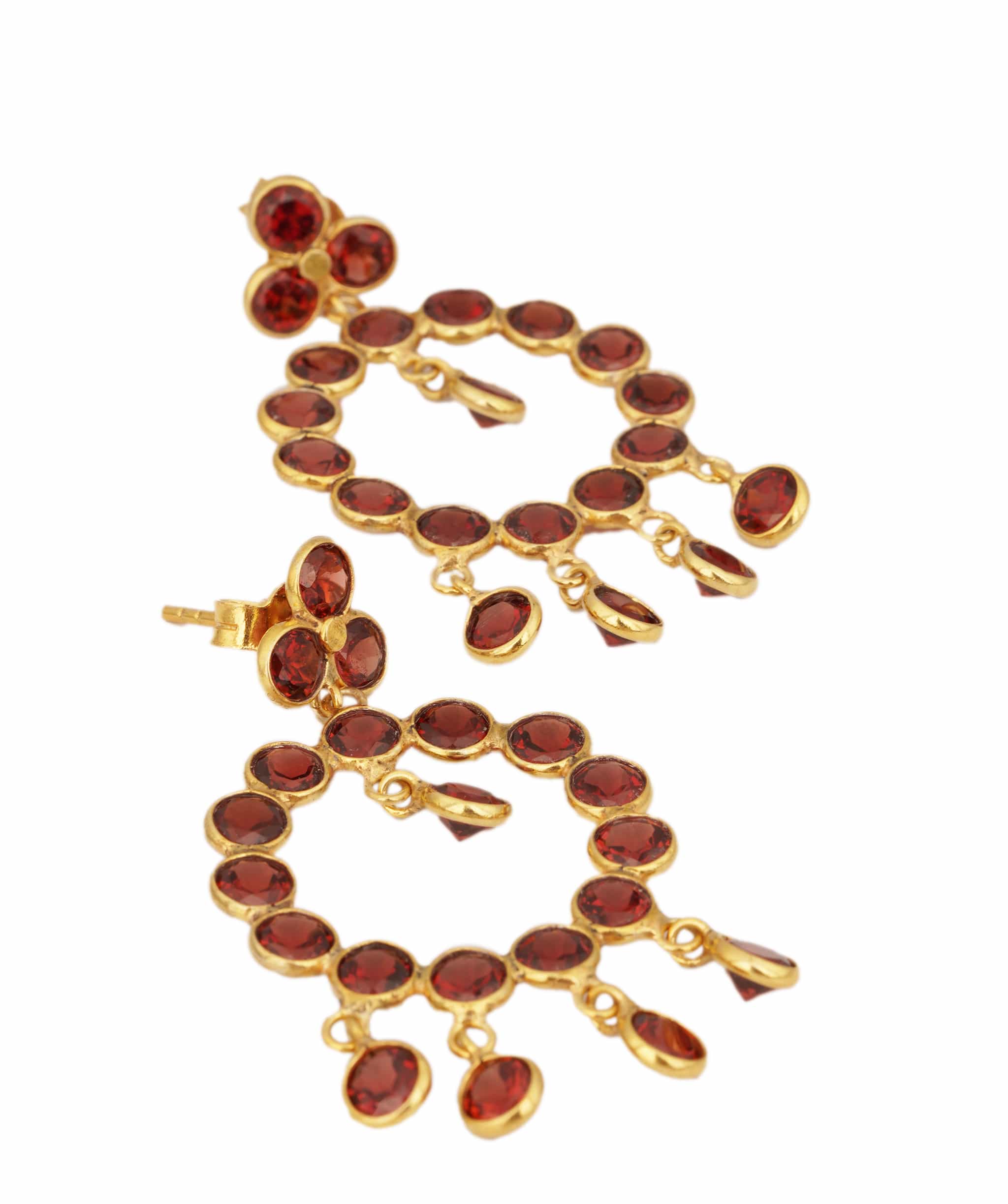 Luxury Promise Red Garnet Dangle Earrings ANC1764