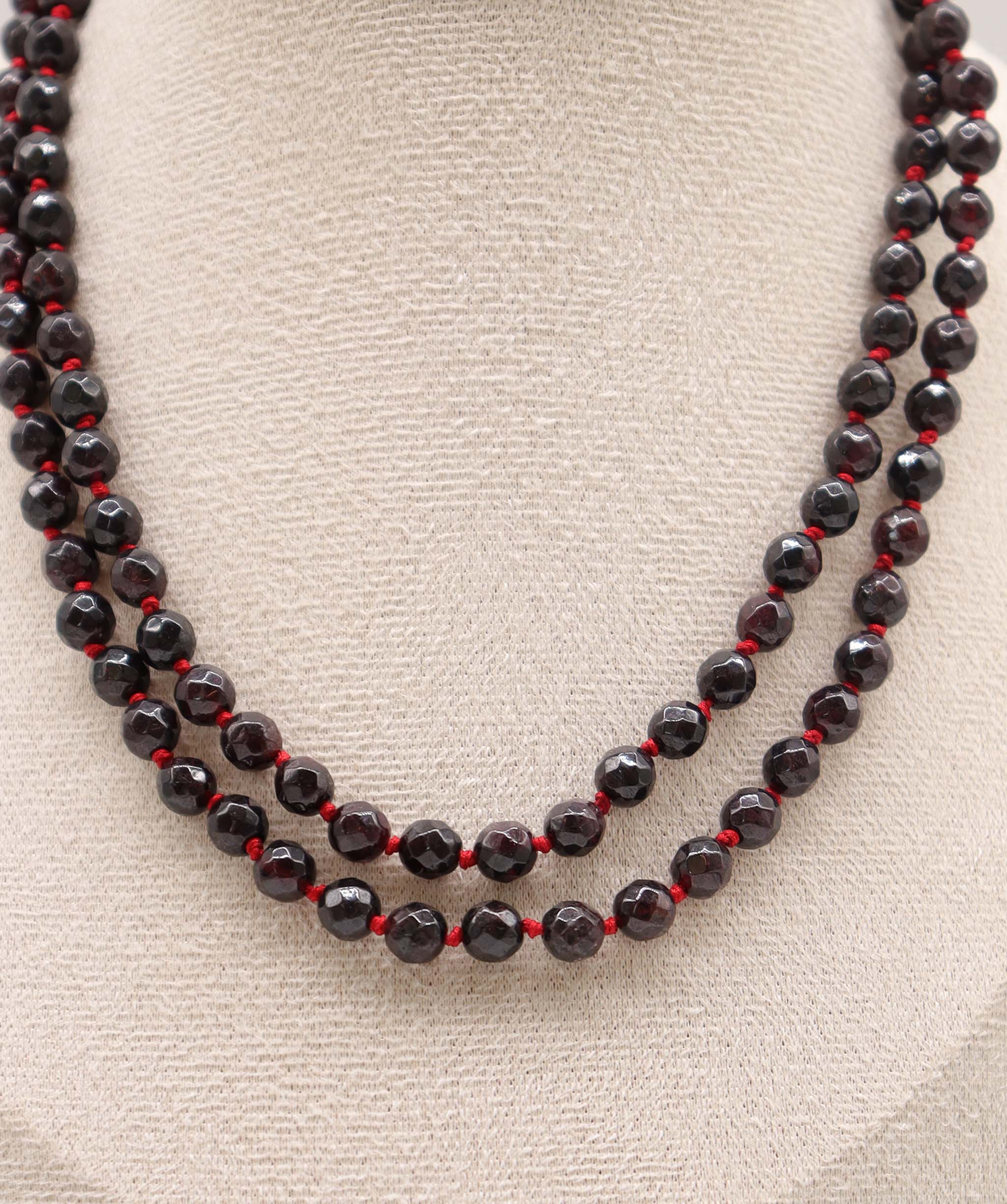 Luxury Promise Red garnet necklace infinity RDC0690