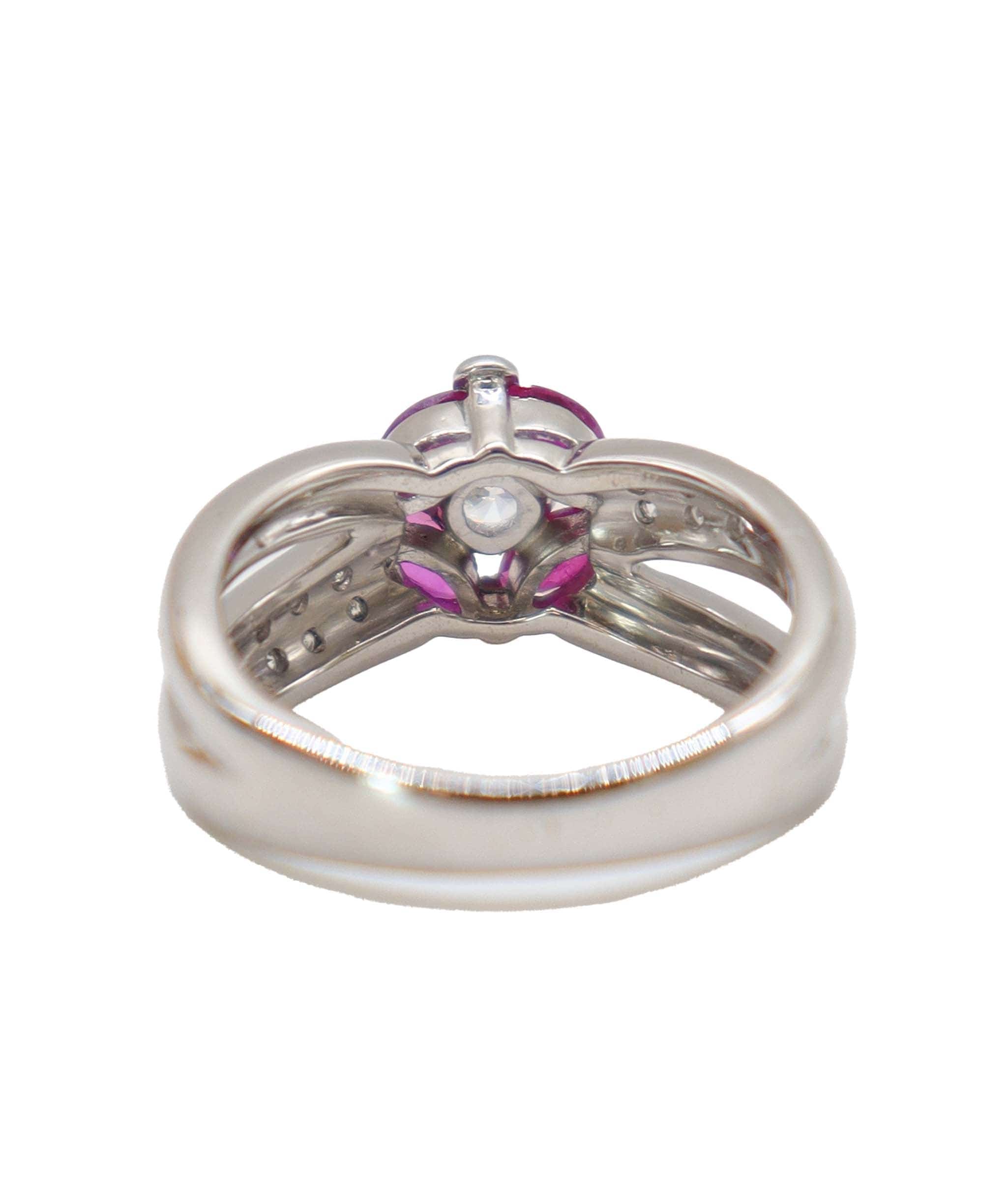 Luxury Promise Ring size 13 Diamond 0.33ct/0.22ct Ruby 0.67ct Pt Platinum Ring Diamond Ring DXBS4048