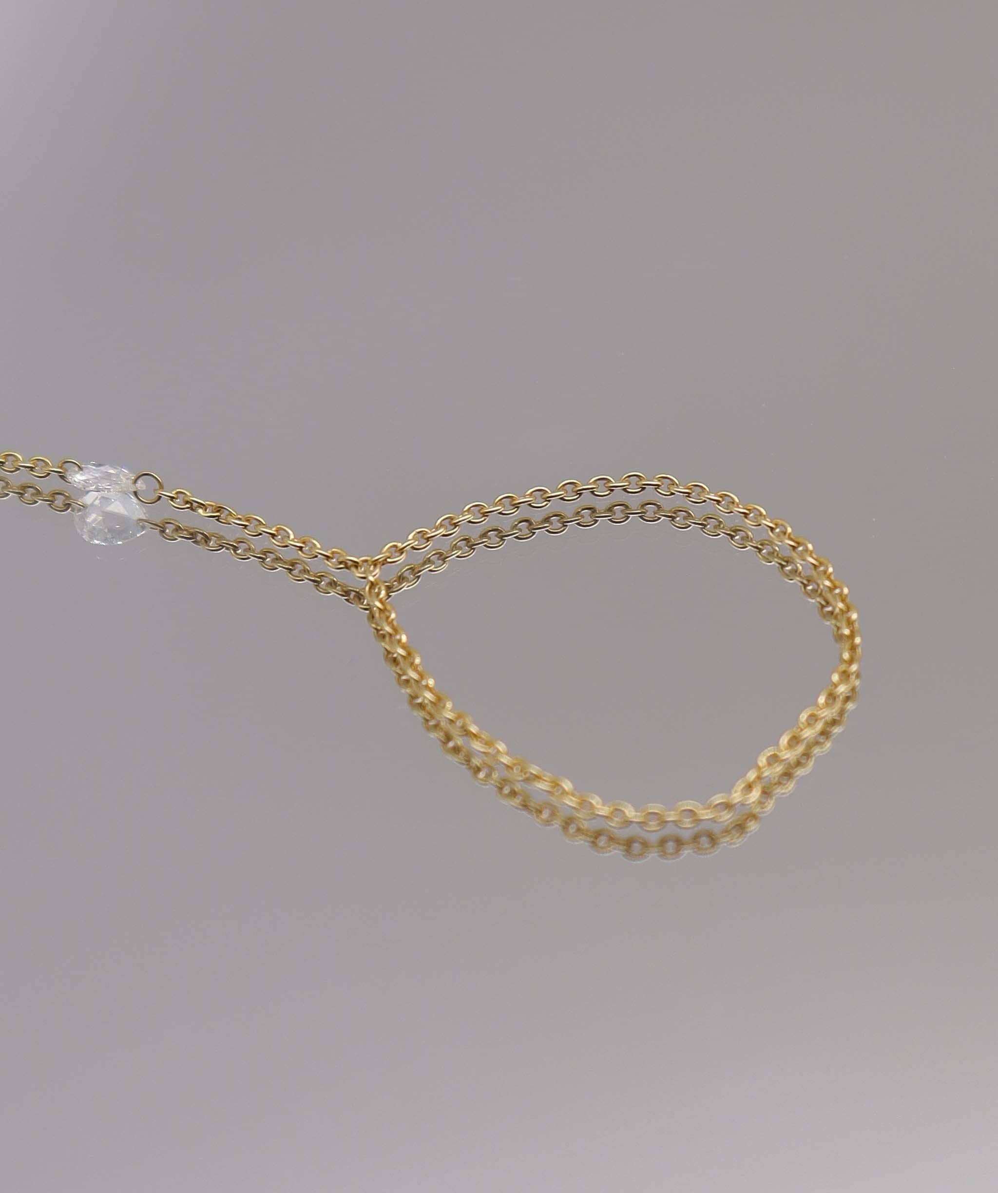 Luxury Promise Rose Cut Diamond Handchain Yellow Gold B2800