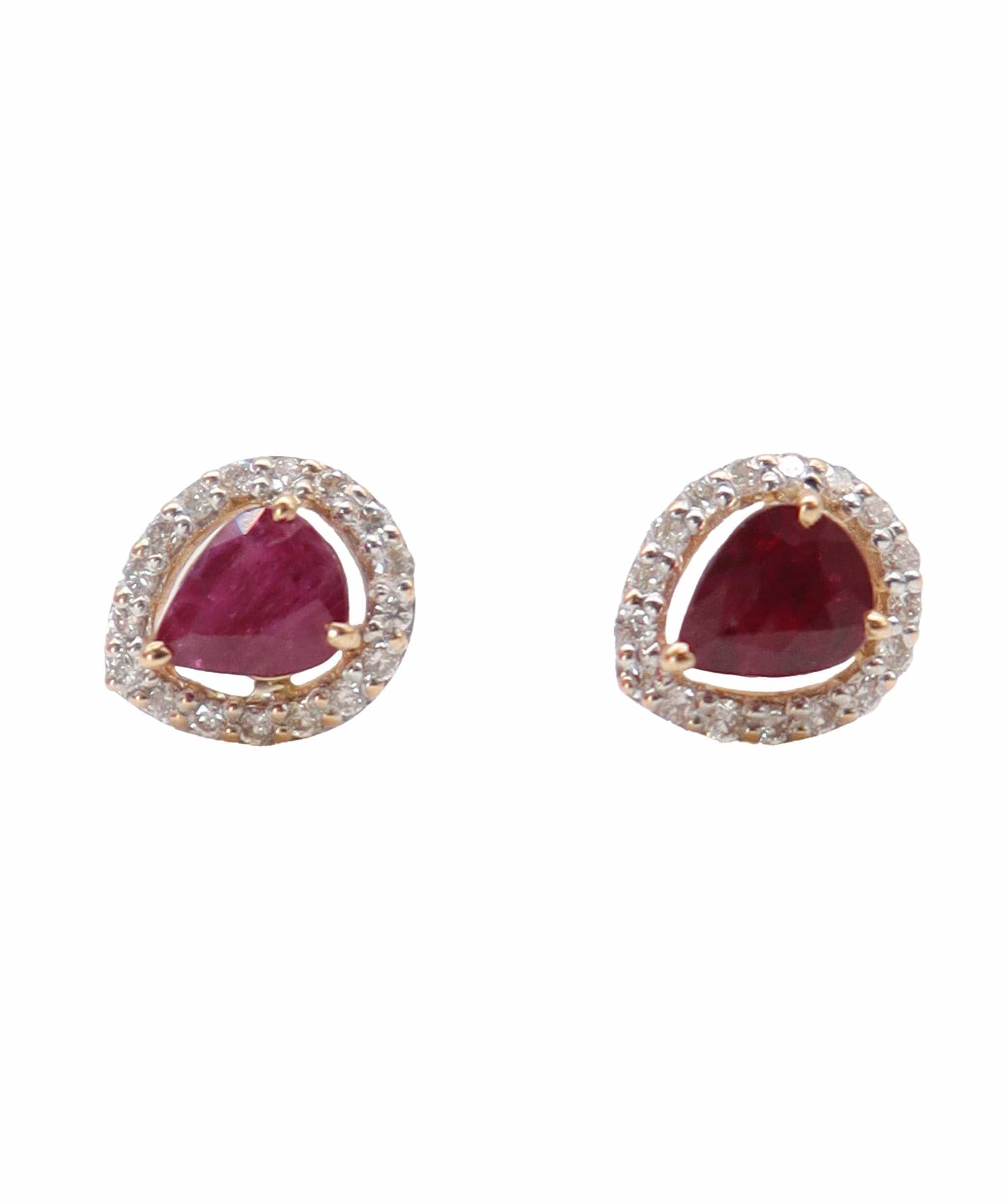Luxury Promise Ruby and diamond earrings oval 18K 3 / 0.3 ASC6180