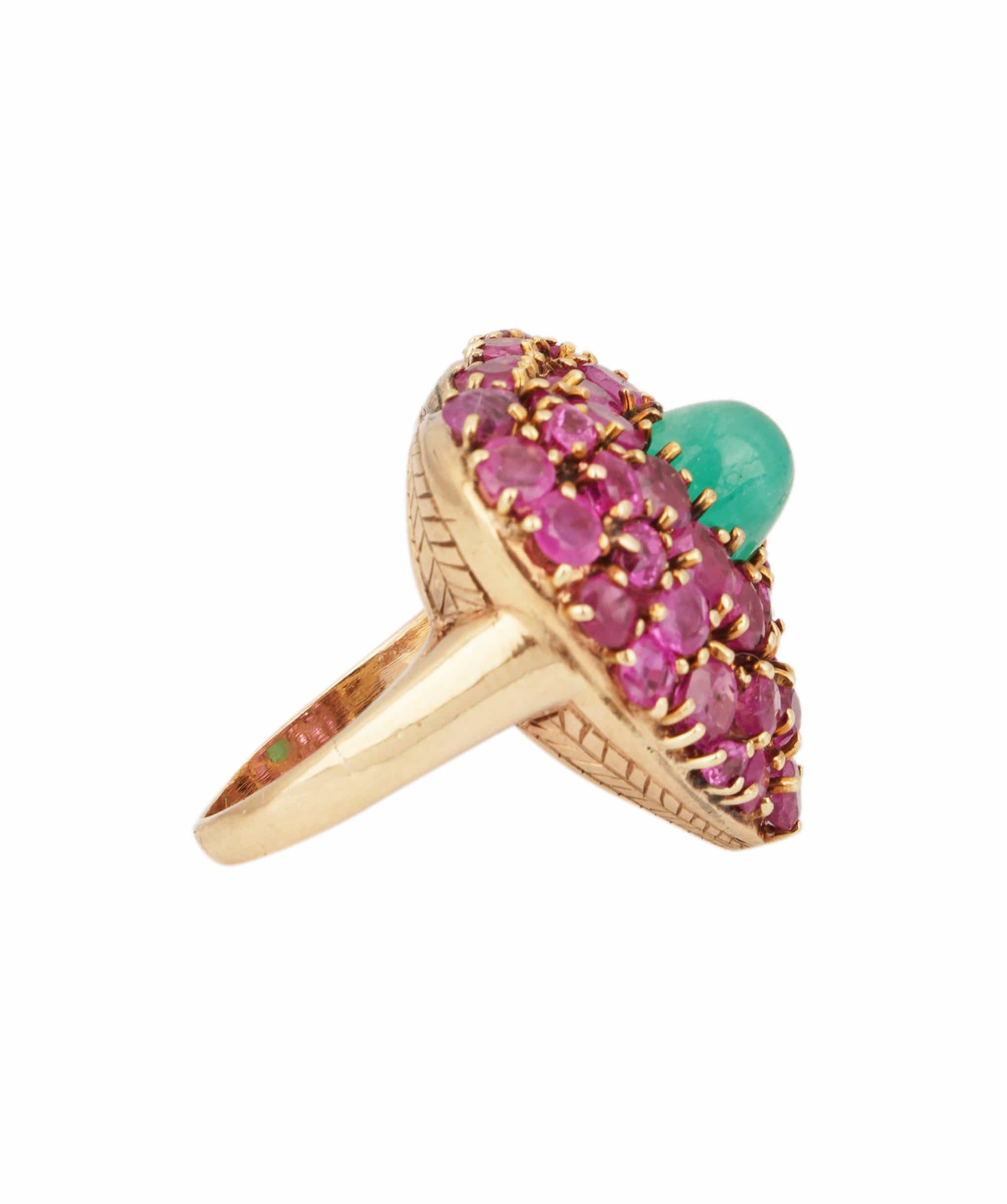 Luxury Promise Ruby and Emerald Heart Ring WAHLKA-6