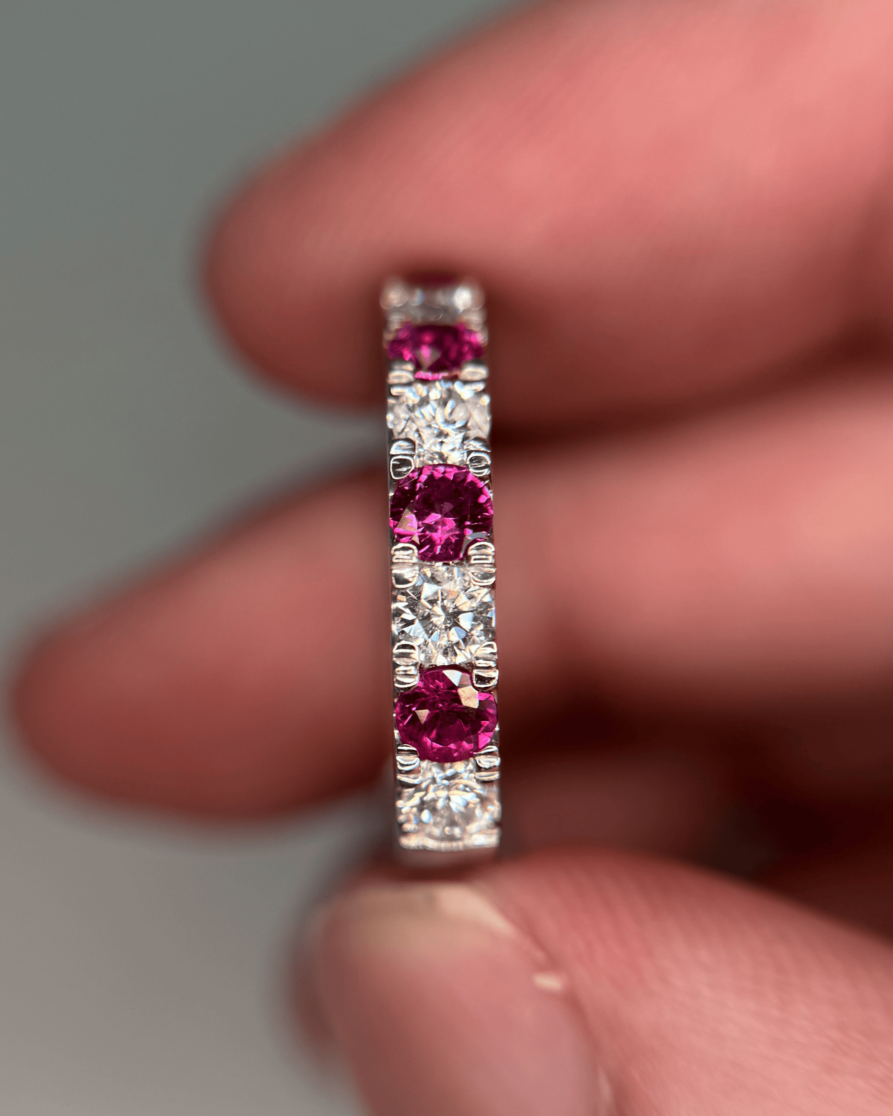 Luxury Promise Ruby & Diamond Band in PT900, R0.70ct D0.50ct 054898 JJC0203