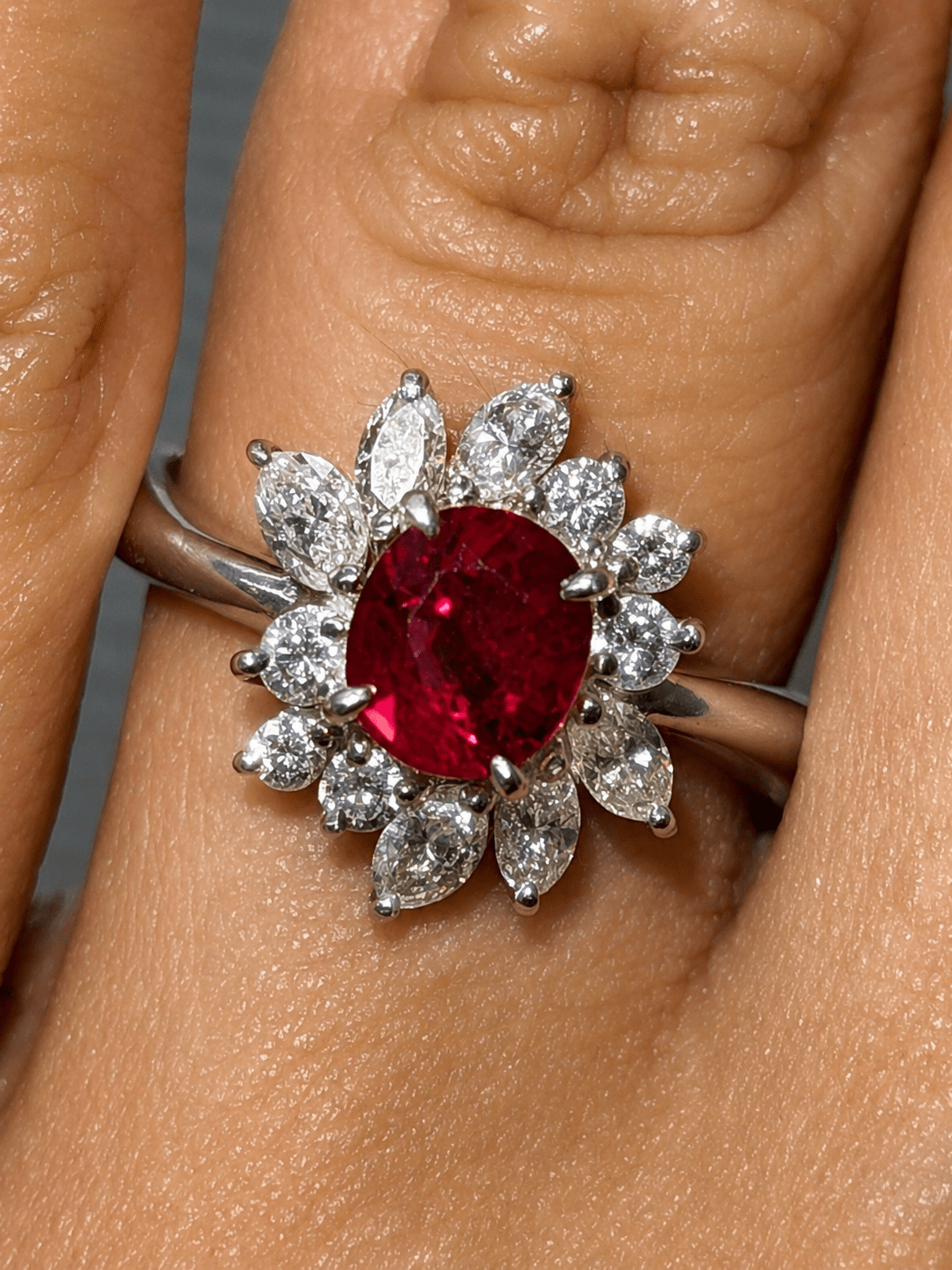 Luxury Promise Ruby Diamond Ring in Pt / R1.25 / D0.71 241 JJC0925