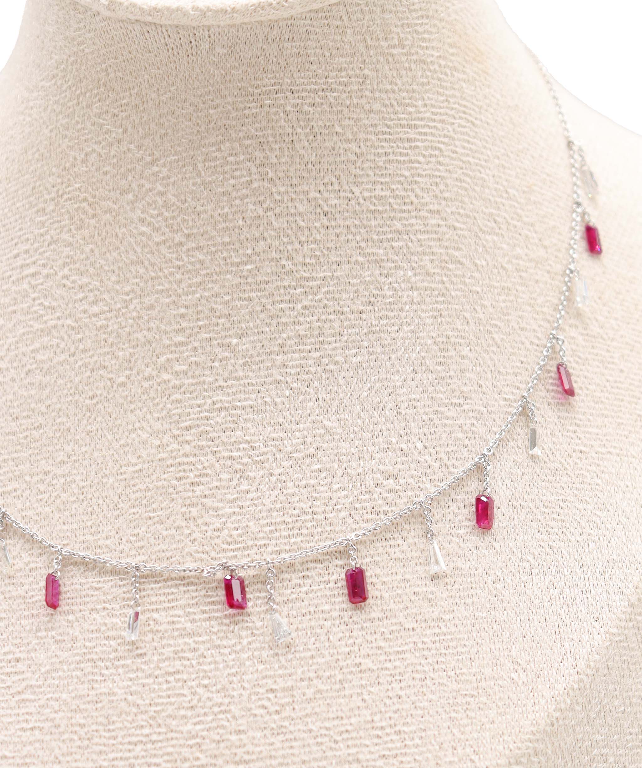 Luxury Promise Ruby Drop Necklace Gold 2.9 / Diamond 1.2 / Ruby 2.2 P-R11 ASC6464