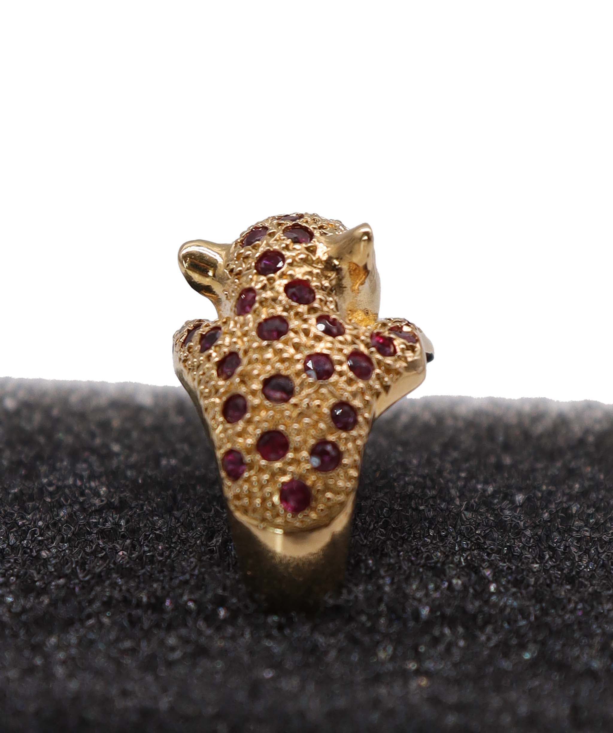 Luxury Promise Ruby/gold panther ring DXBS4554 EU 52
