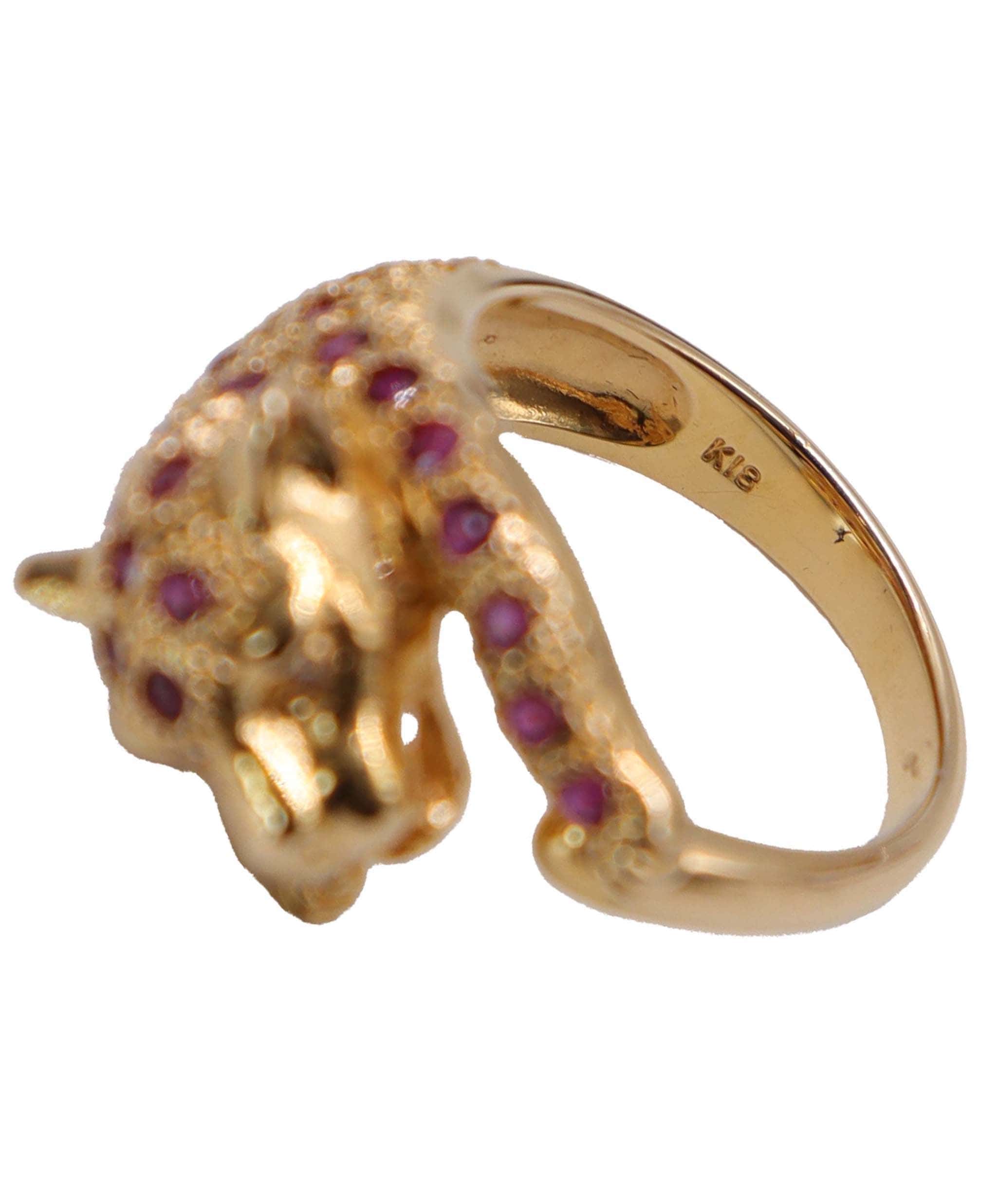 Luxury Promise Ruby/gold panther ring DXBS4554 EU 52