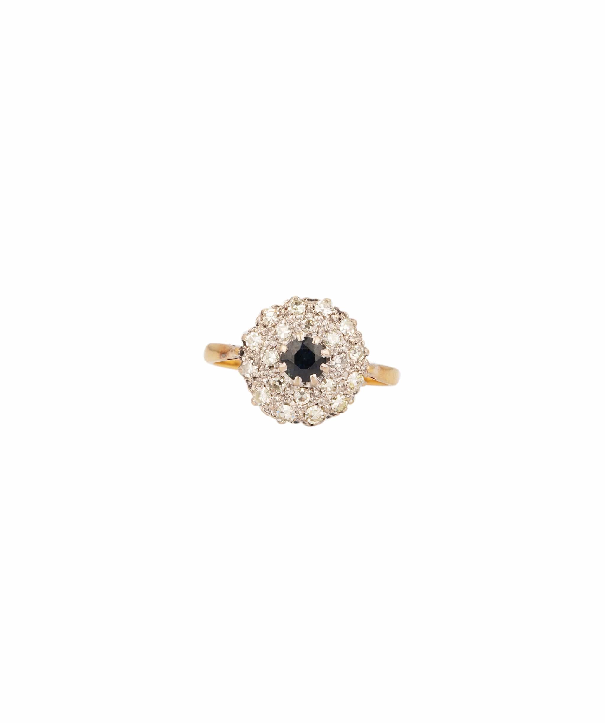 Luxury Promise Sapphire and Diamond Cluster Ring WAHLKA-10