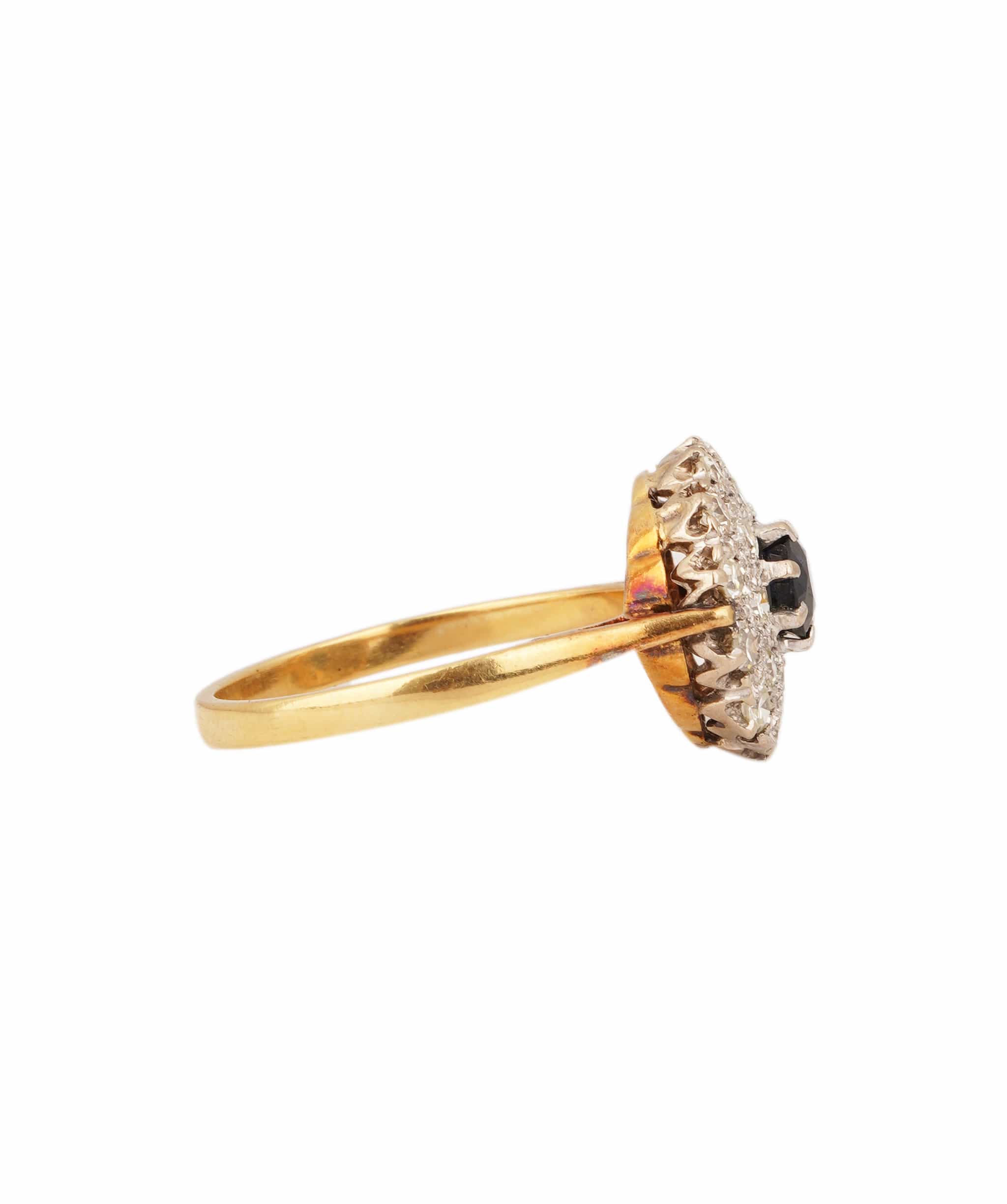 Luxury Promise Sapphire and Diamond Cluster Ring WAHLKA-10