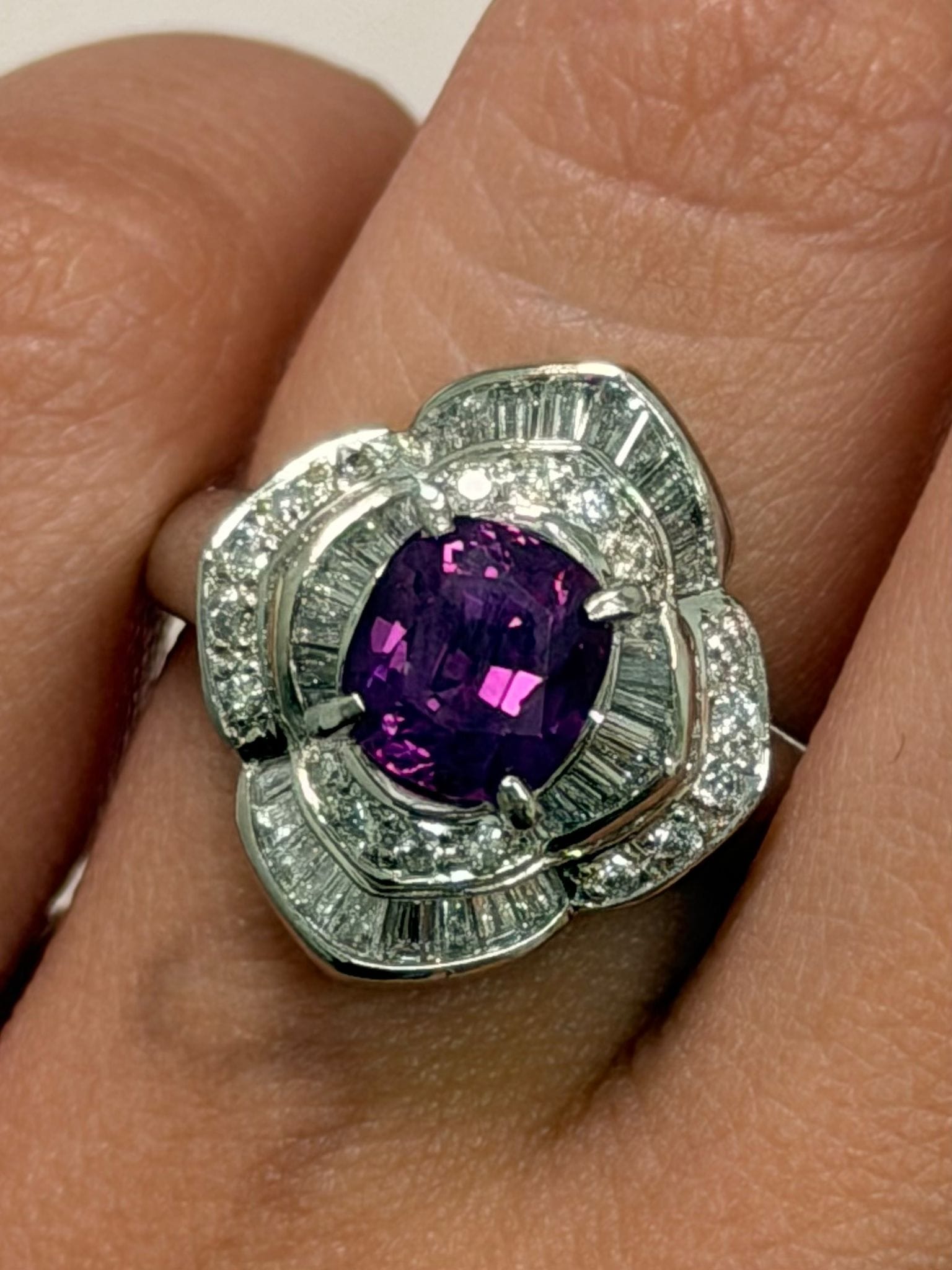 Luxury Promise Sapphire Ring in PT900 / S2.02ct, D0.61ct 0645 JJC0445