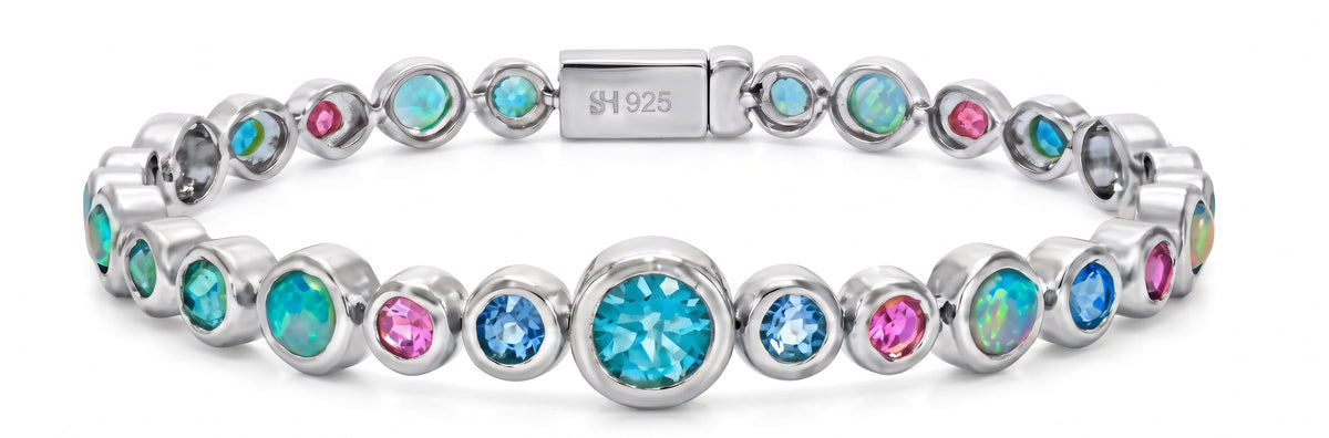 Luxury Promise Silver Bubble Tennis Bracelet SETTING ONLY SABSET081
