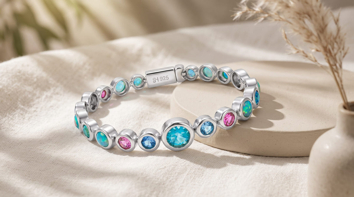 Luxury Promise Silver Bubble Tennis Bracelet SETTING ONLY SABSET081
