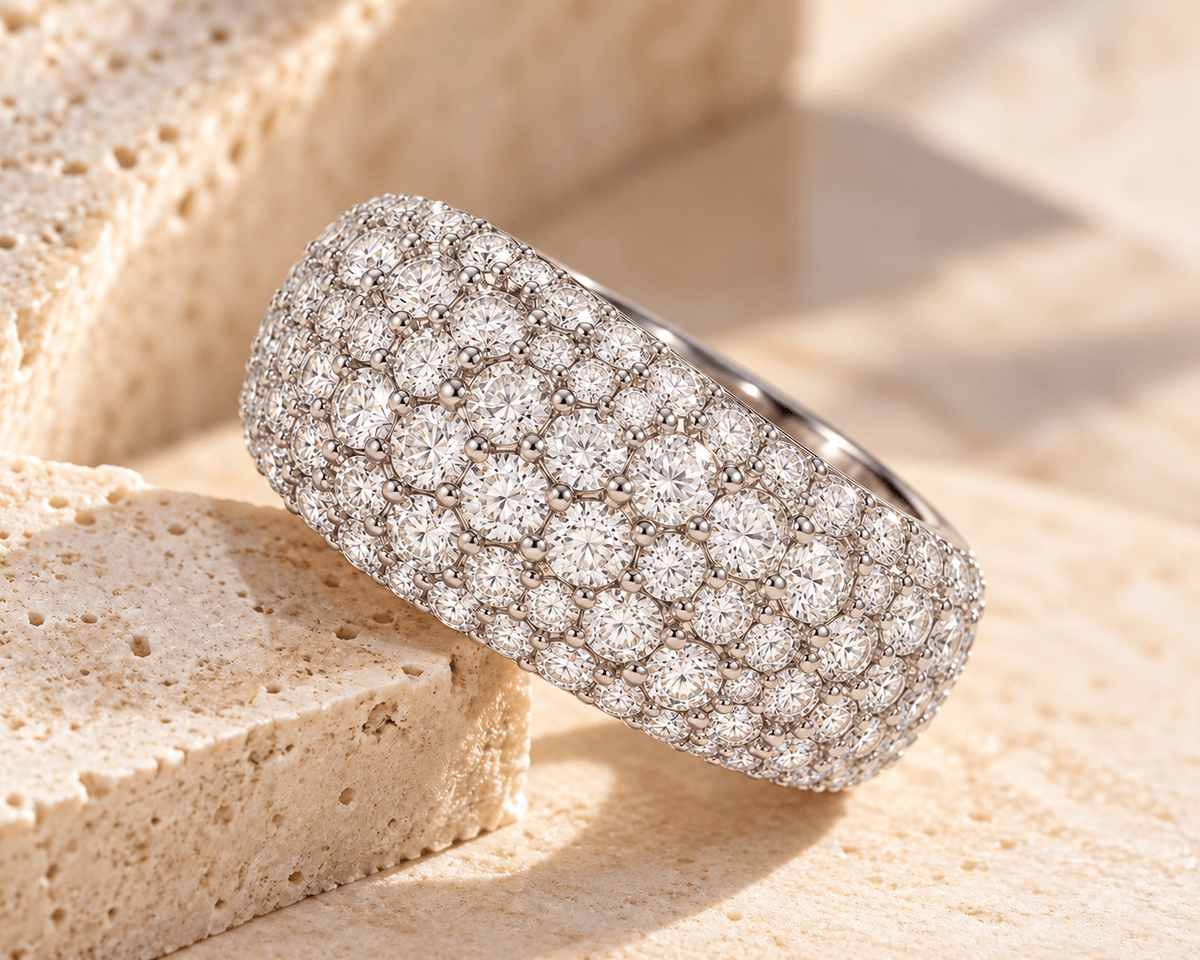 Luxury Promise Silver Pave Diamond Aura SETTING ONLY SABSET067