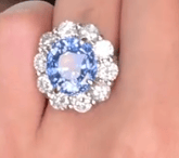 Luxury Promise Sri Lanka Intense Cornflower Sapphire Ring in PT950 / S10.565ct, D3.49ct JM2200 JJC0316