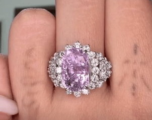 Luxury Promise Sri Lanka NH Pink Sapphire Ring in Pt900 / S9.03ct, D1.70ct JM2271 JJC0319