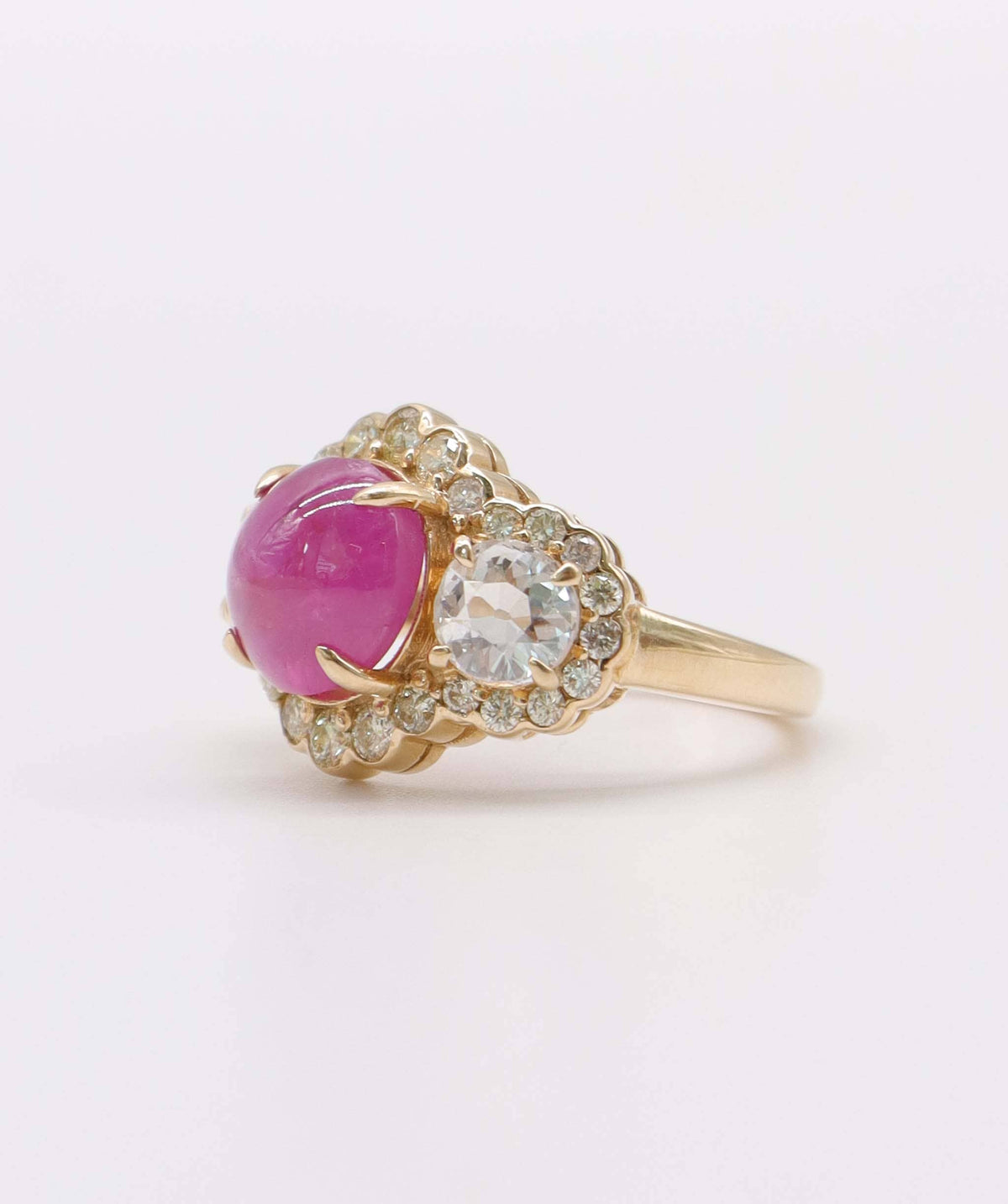 Luxury Promise Star Ruby and Diamond Ring in 14k AVNC017