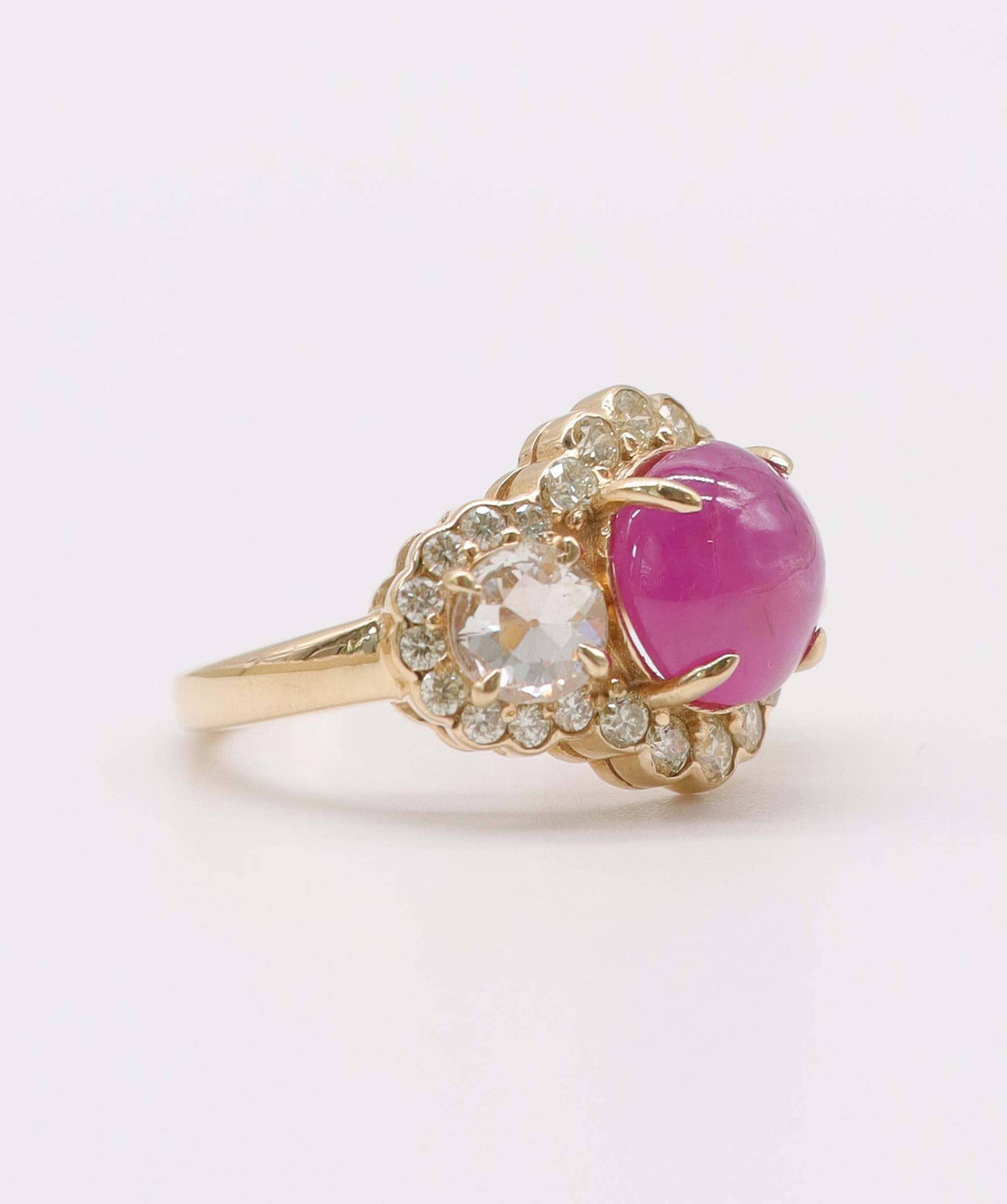 Luxury Promise Star Ruby and Diamond Ring in 14k AVNC017