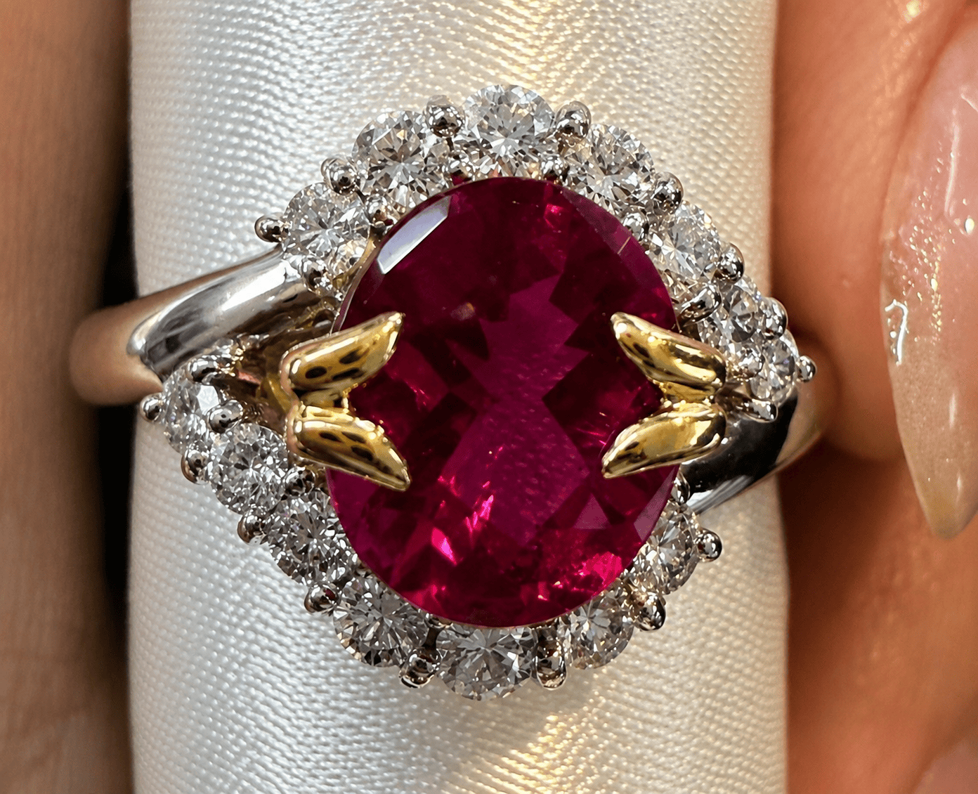 Luxury Promise Tamura Shunichi Signed 2.18ct Tourmaline with D0.57ct in P/K 9.0g / JB-3476 JJC1141