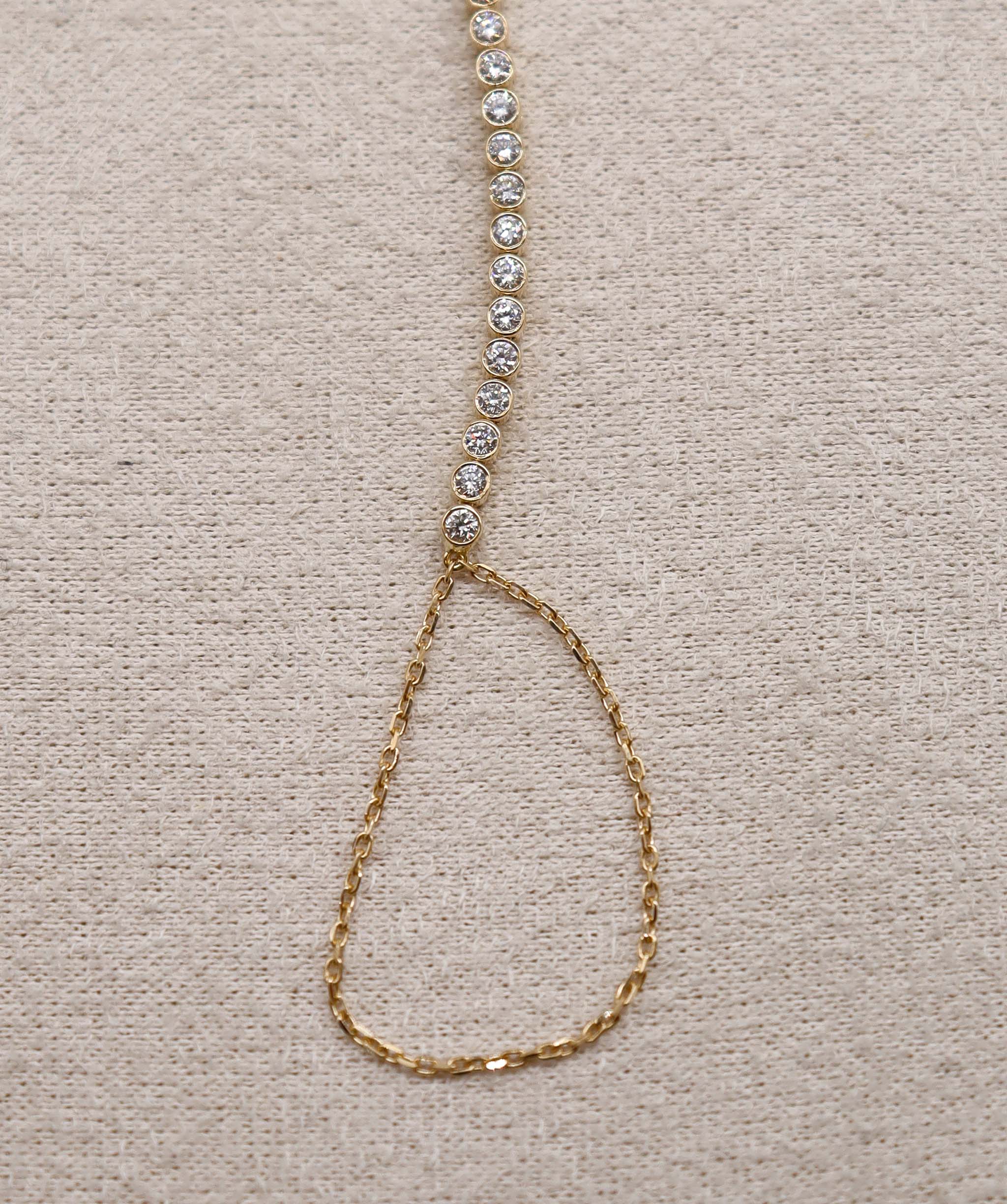 Luxury Promise Tennis Diamond Hand Chain 18K gold ASC6892