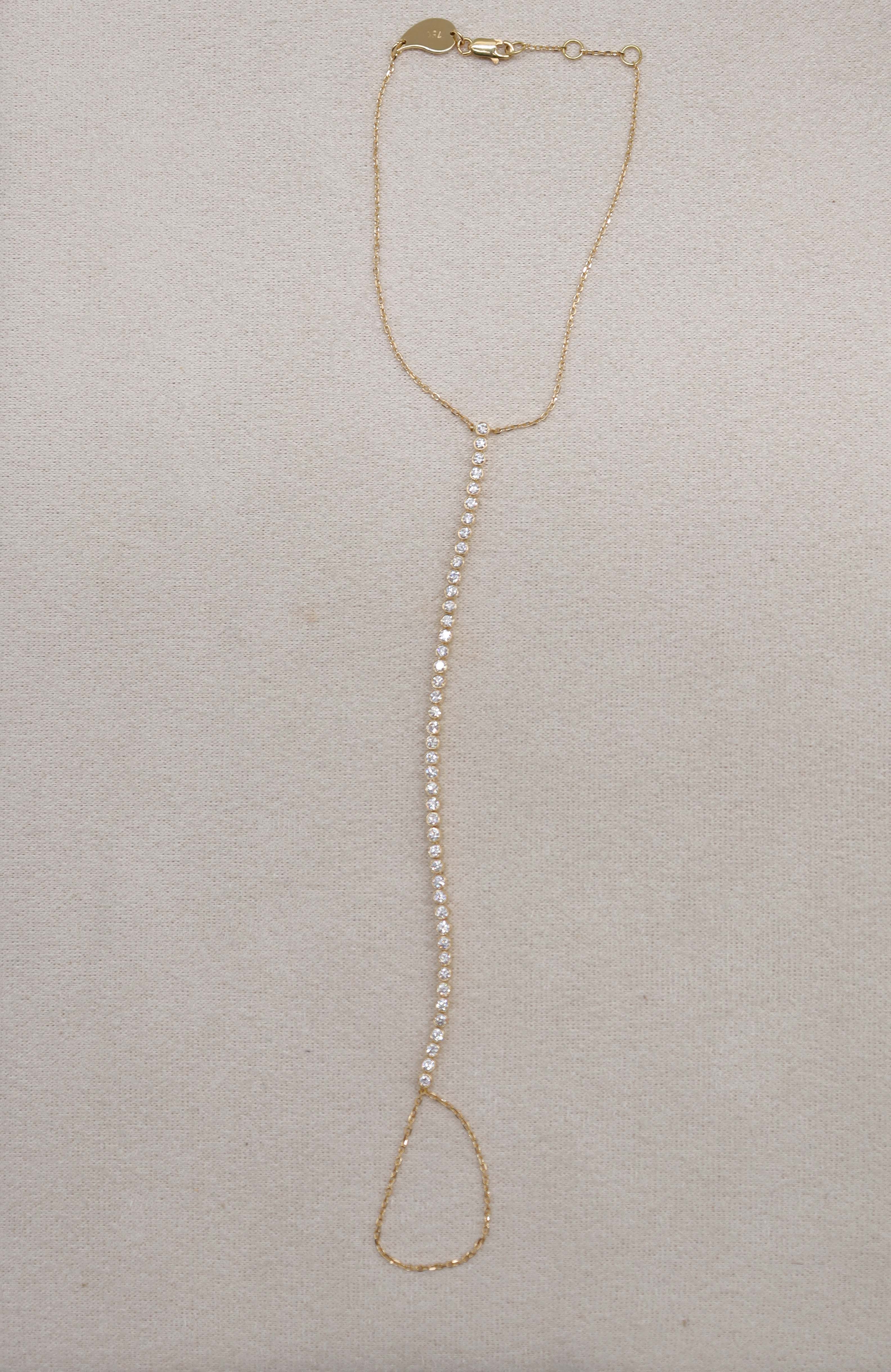 Luxury Promise Tennis Diamond Hand Chain 18K gold ASC6892
