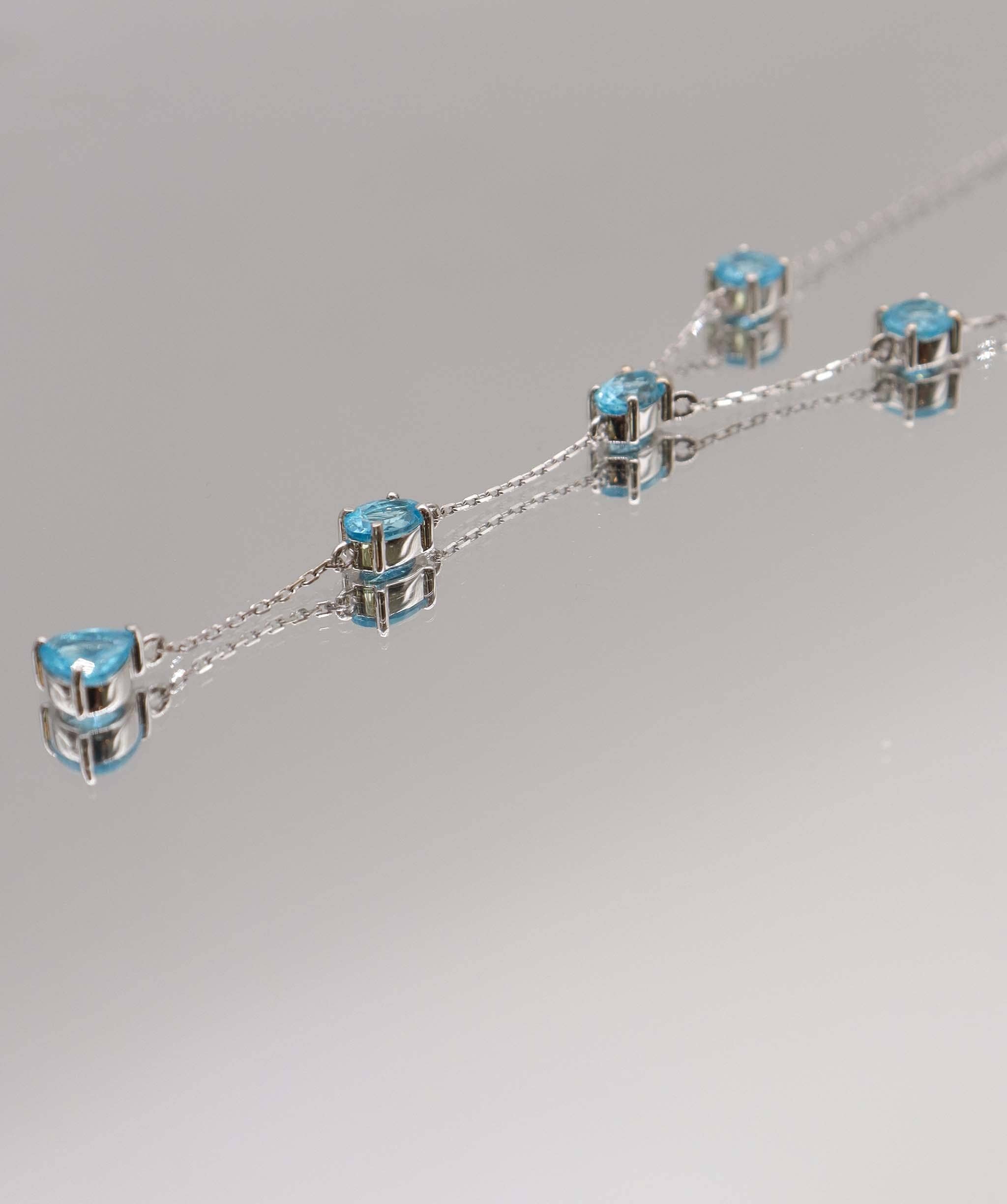 Luxury Promise The effortless slim line 3.28carat Apatite Lariat WG Necklace DXBS5640