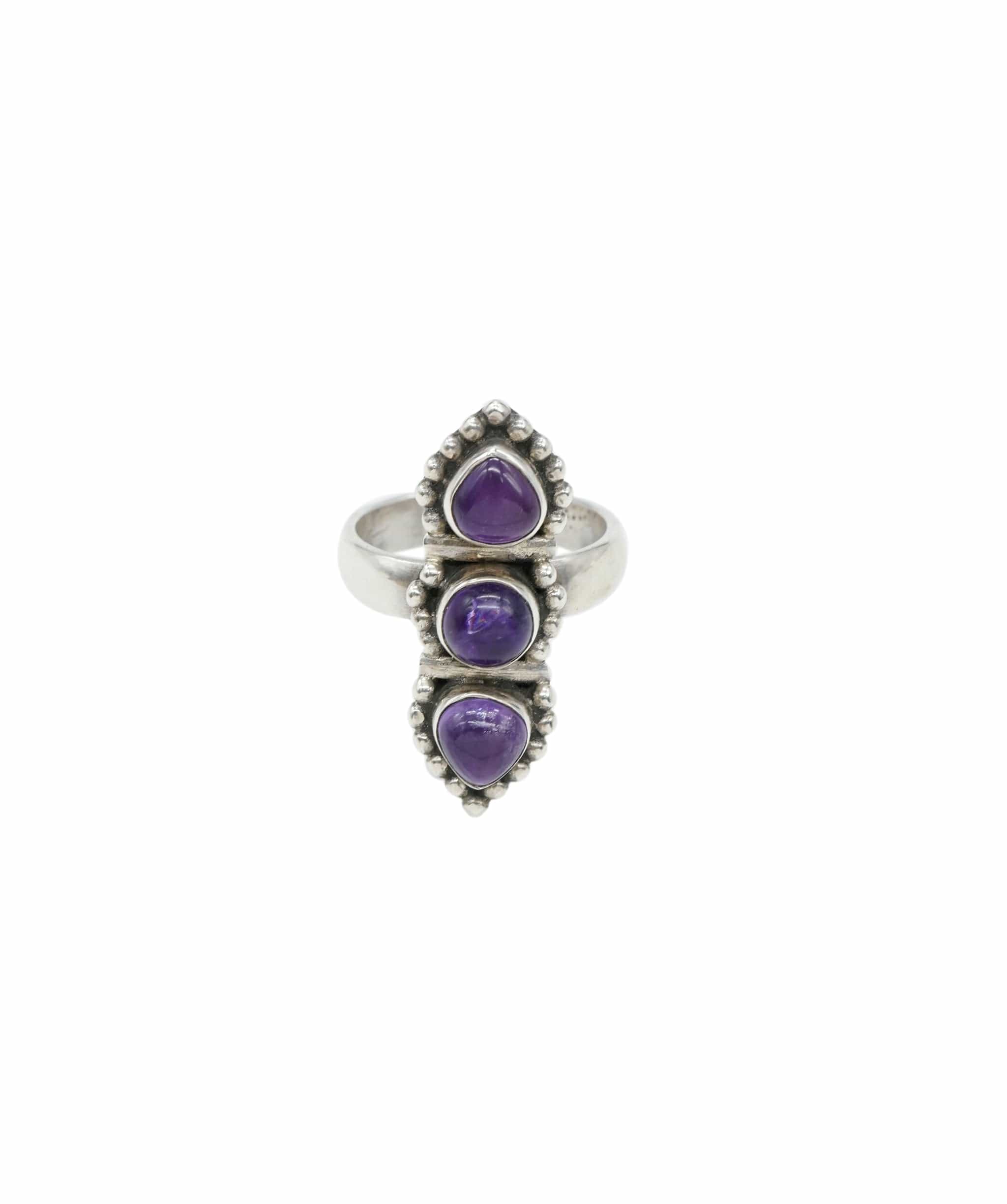 Luxury Promise Three stone amethyst ring