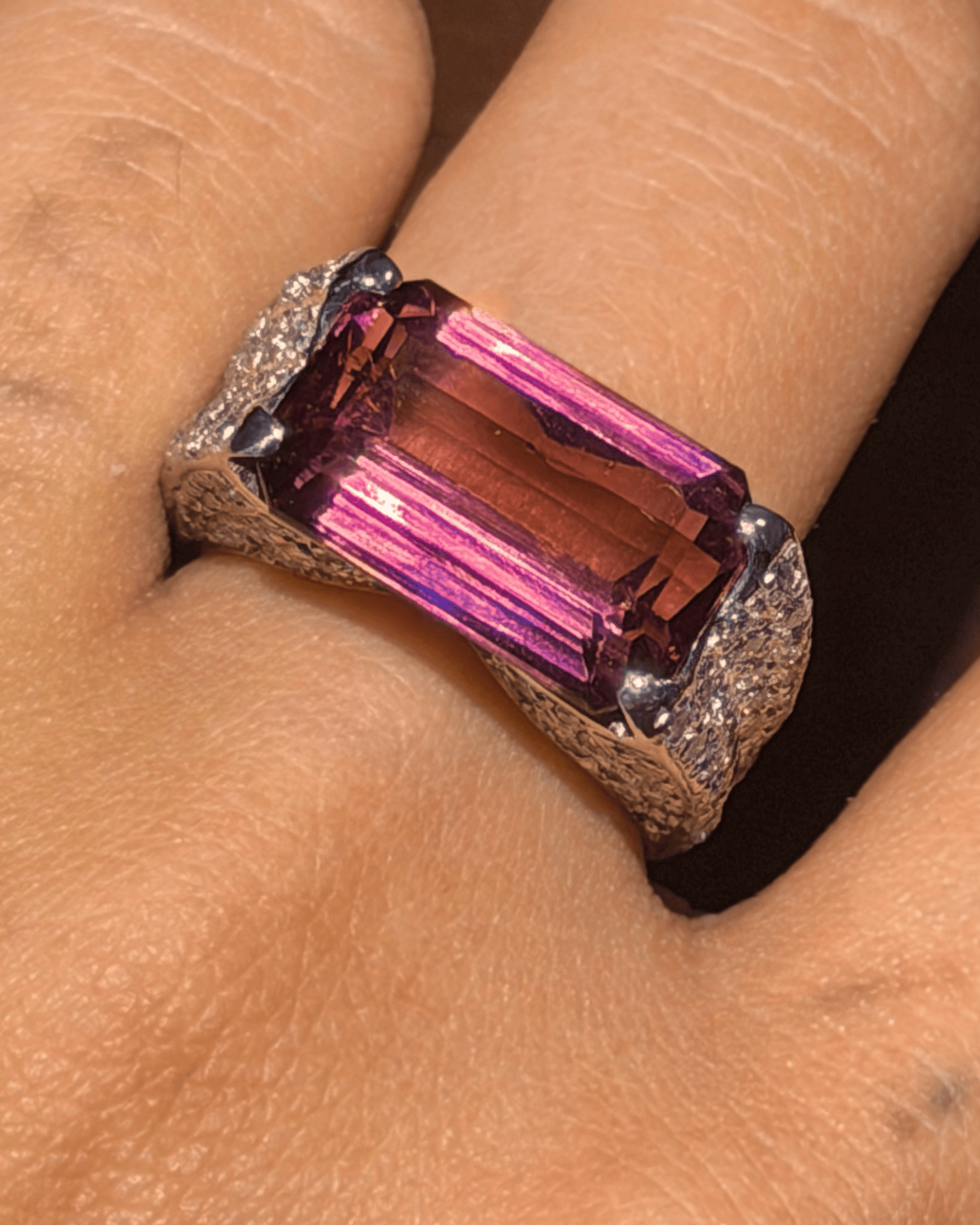 Luxury Promise Tourmaline Ring with Diamond Accents in PT900 / 10.2g, TO10.3ct, D1.62ct 618NN JJC0091