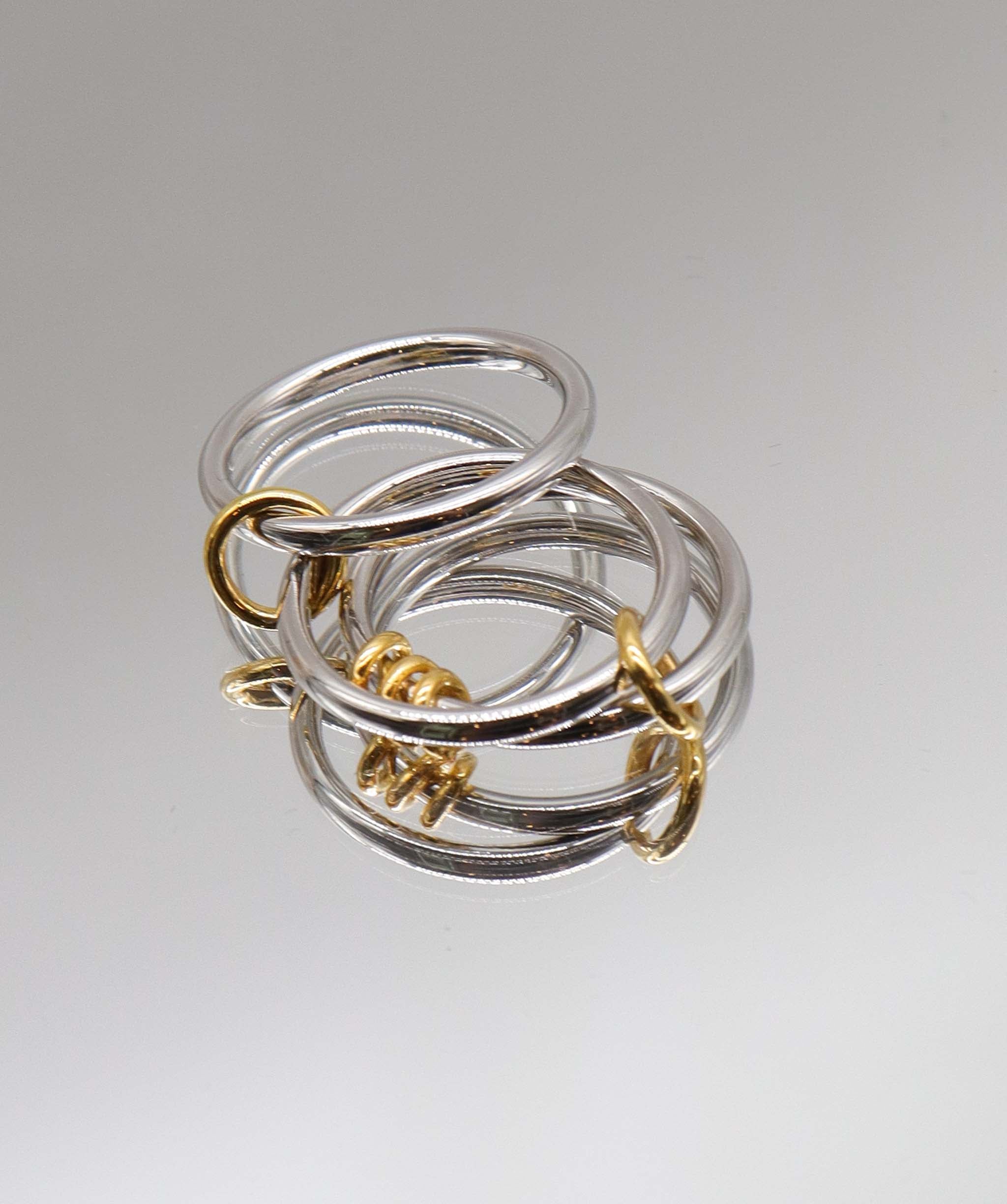 Luxury Promise Triple Sabrina Stack Multi-way Ring Silver & Gold US 6 DXBS5627